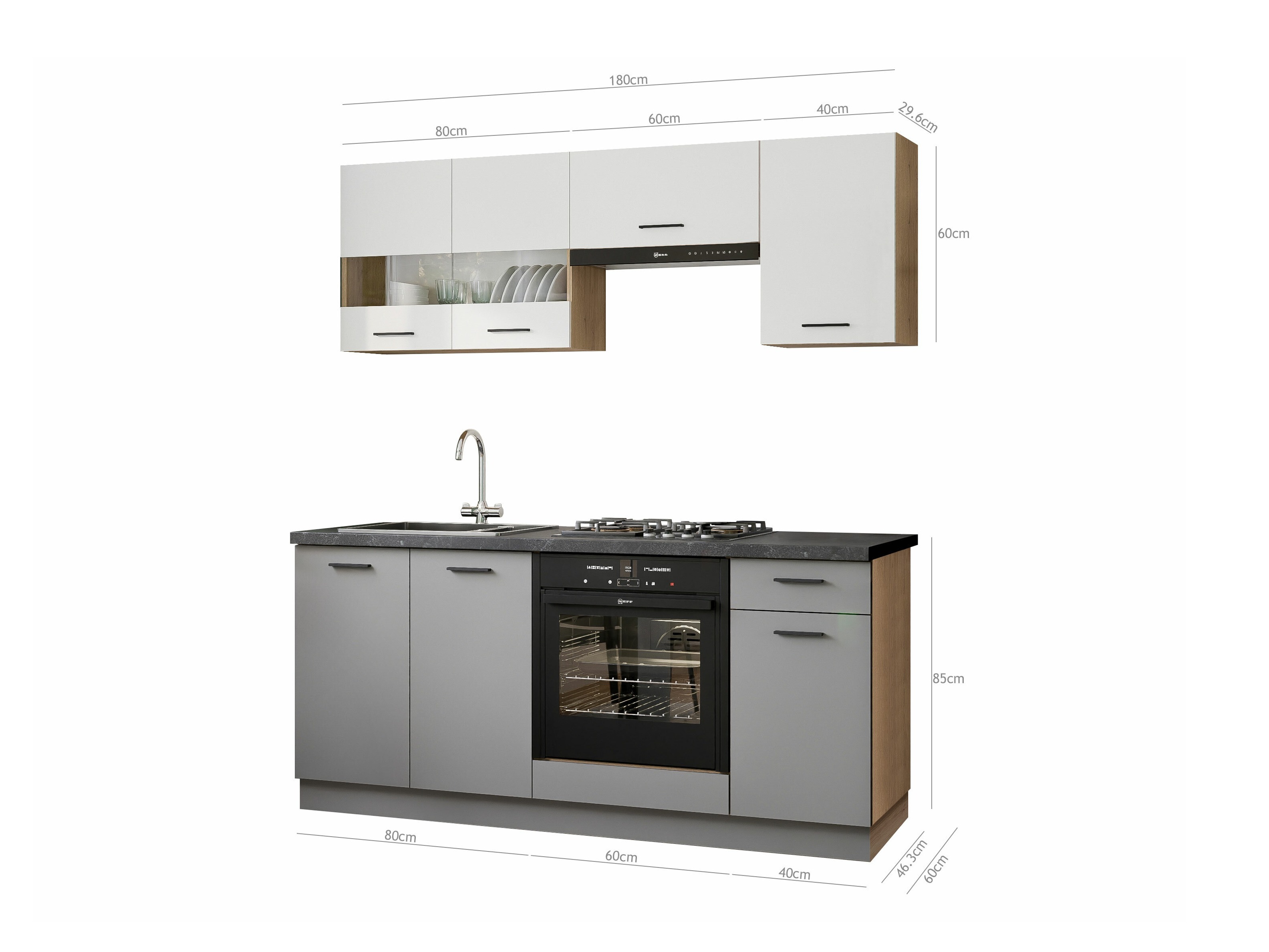 Modulares Küchenset Ati White Grey 117