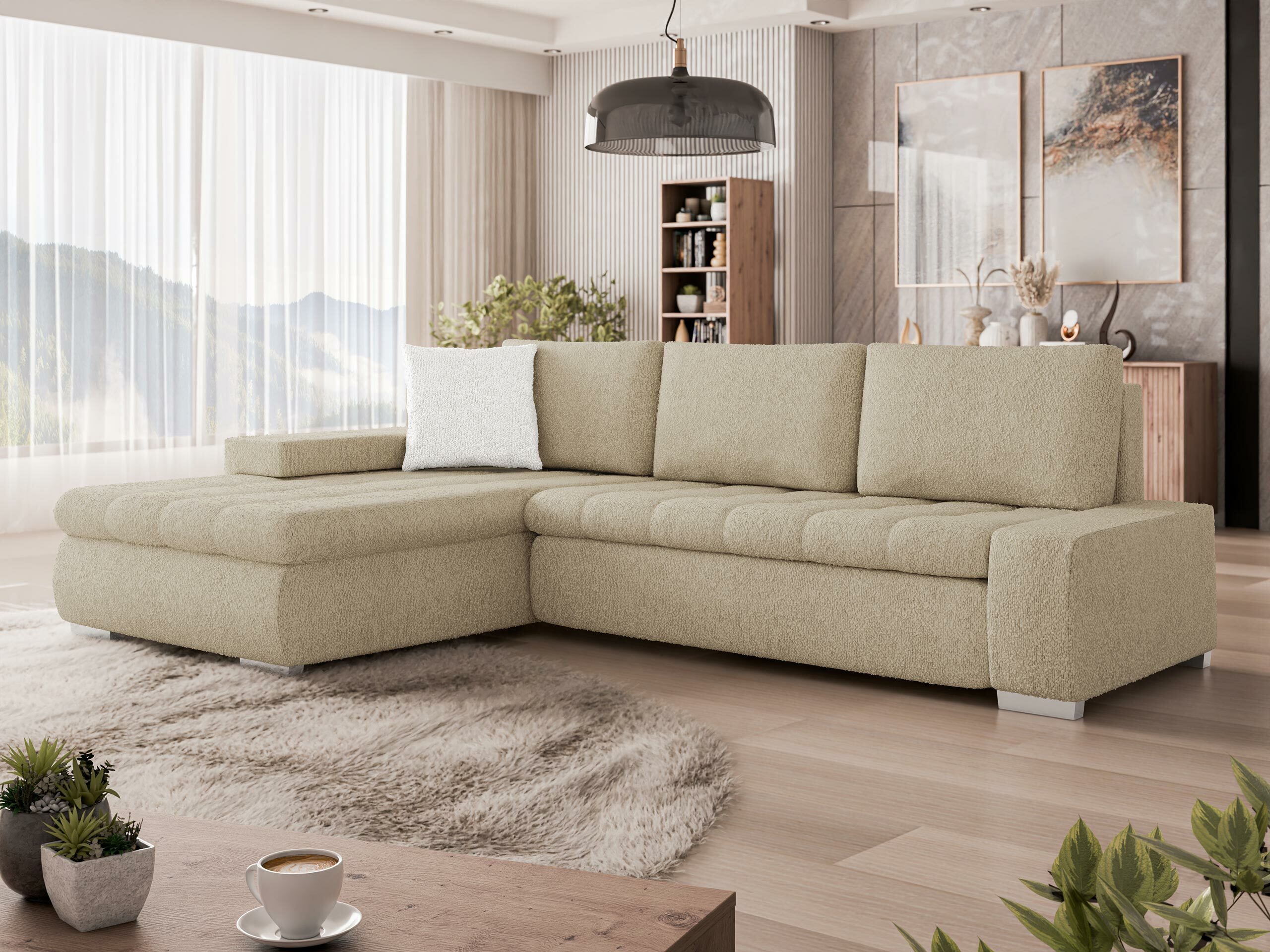 Ecksofa Comfivo 251 (Boucle Baloo 2074 + Boucle Baloo 2073)