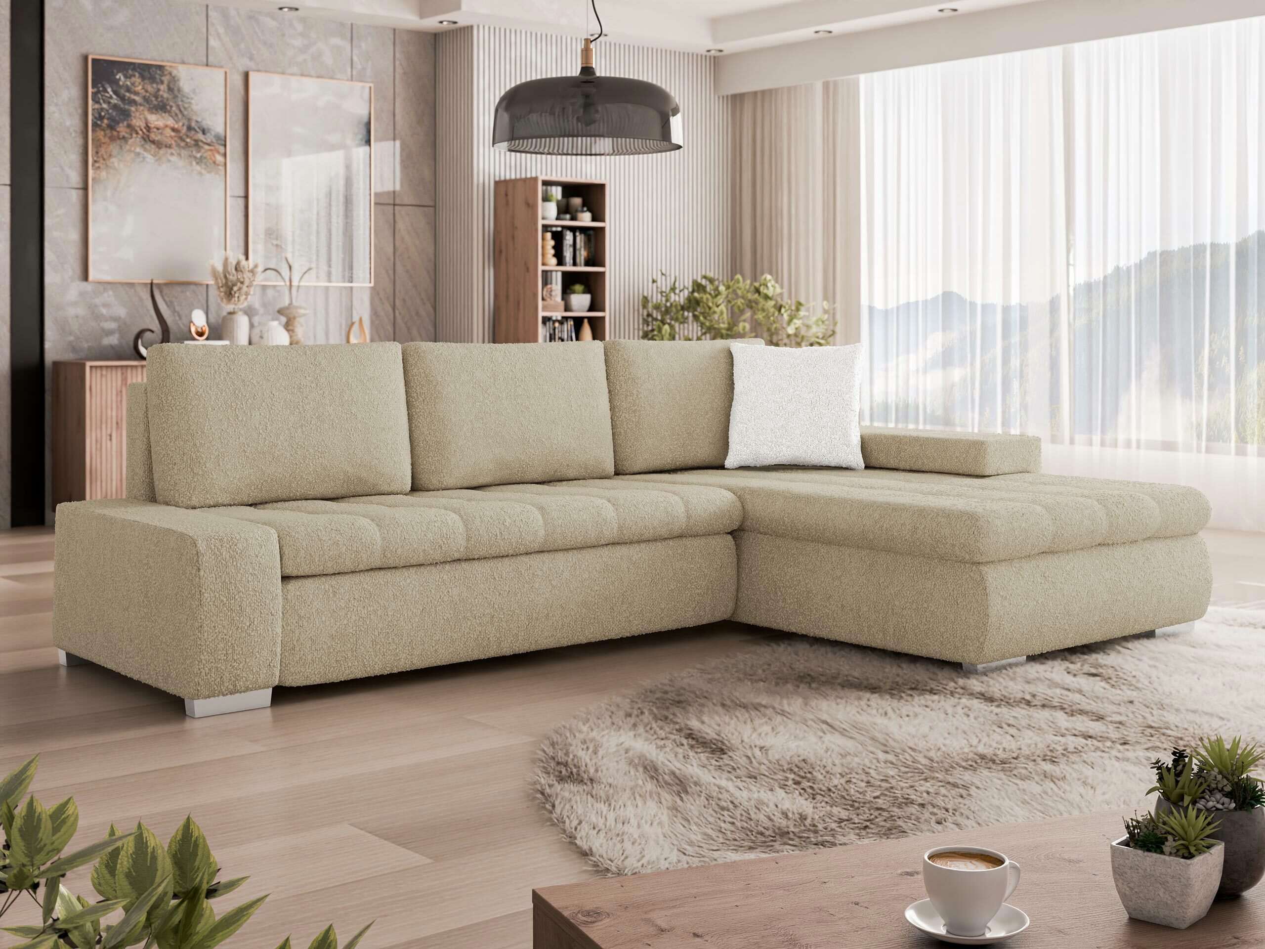 Ecksofa Comfivo 251 (Boucle Baloo 2074 + Boucle Baloo 2073)