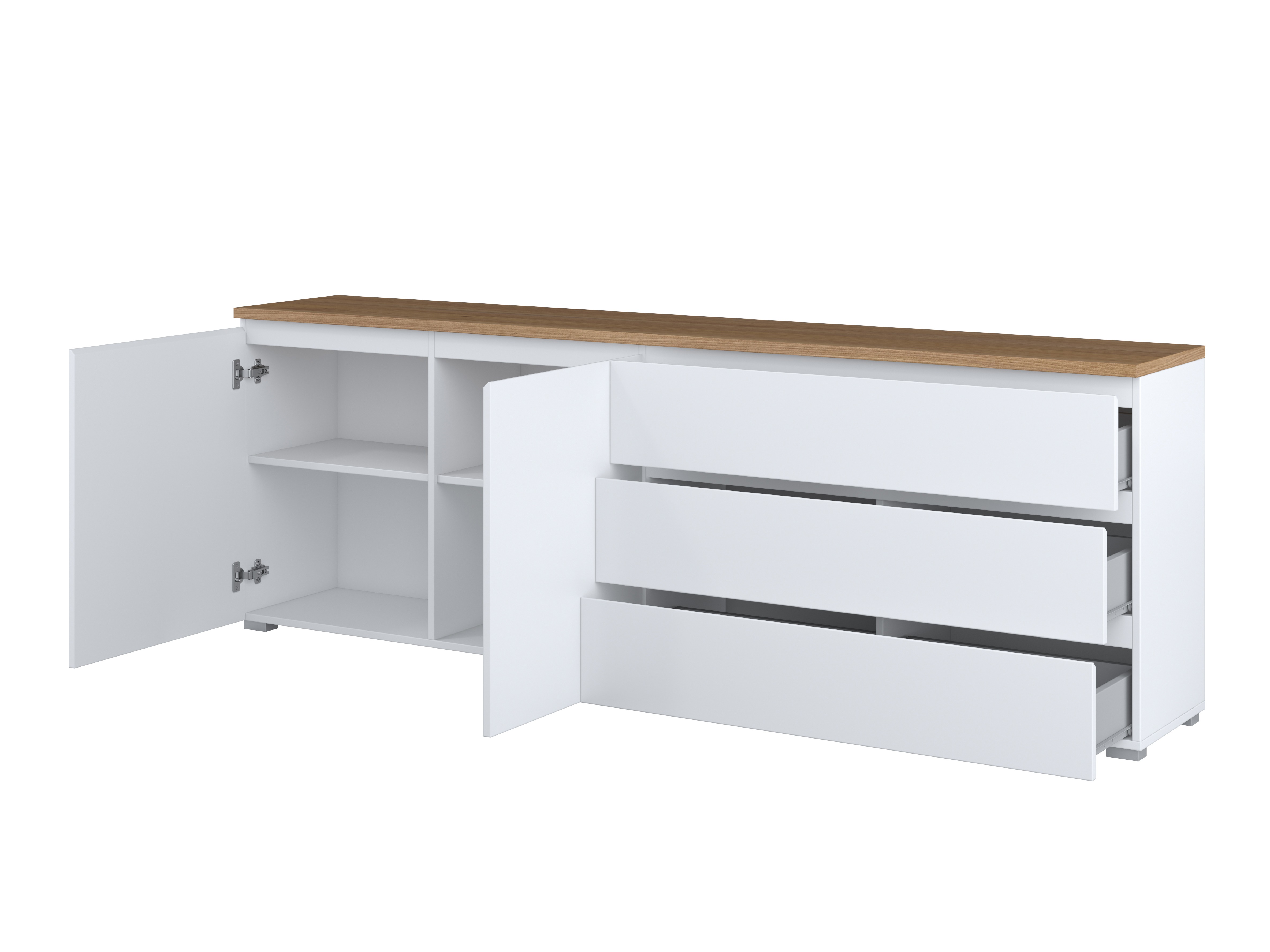 Kommoden Baletu 107 (Weiß + Eichenholzoptik)