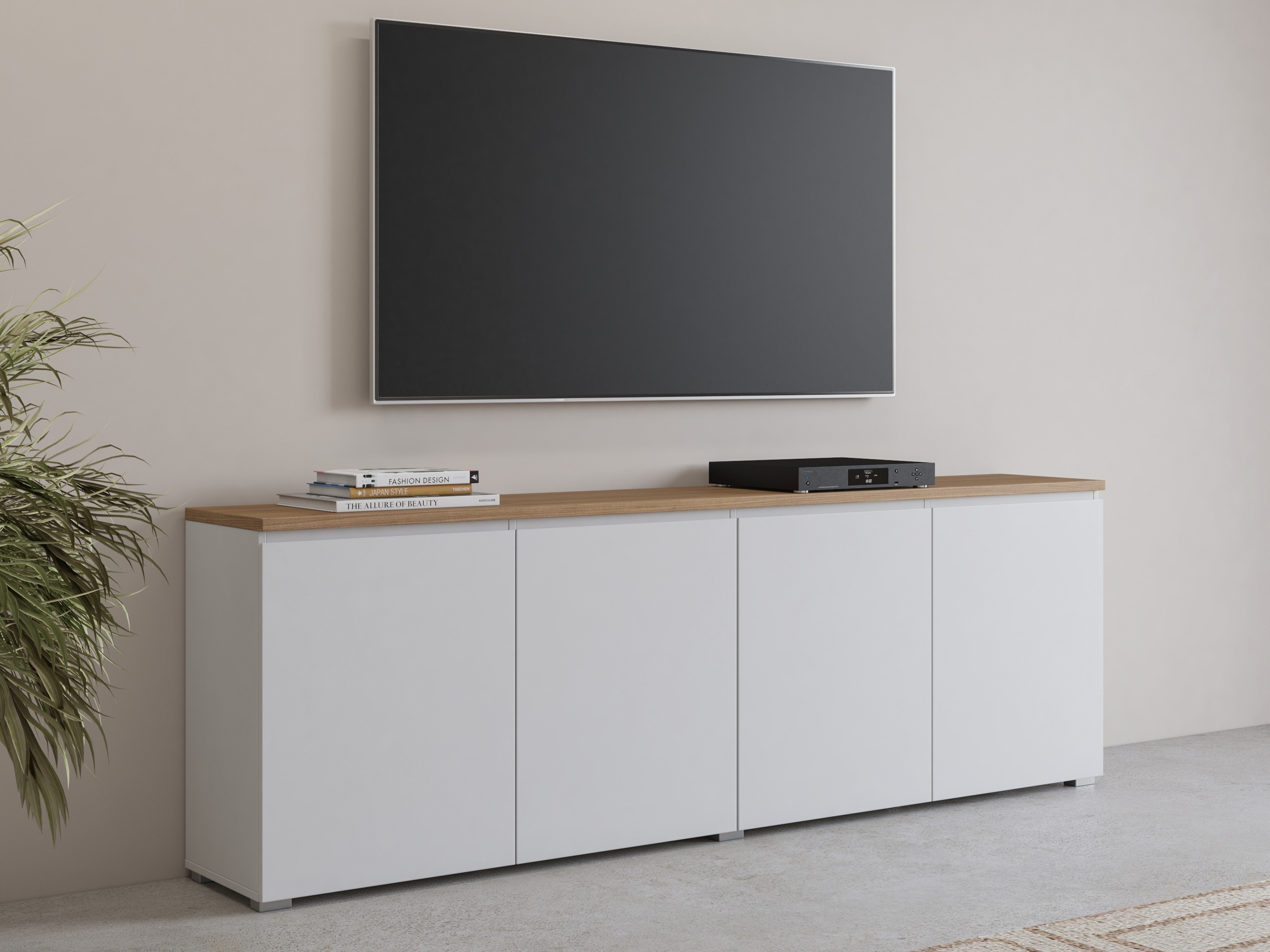 Sideboard Baletu 105 (Weiß + Eichenholzoptik)