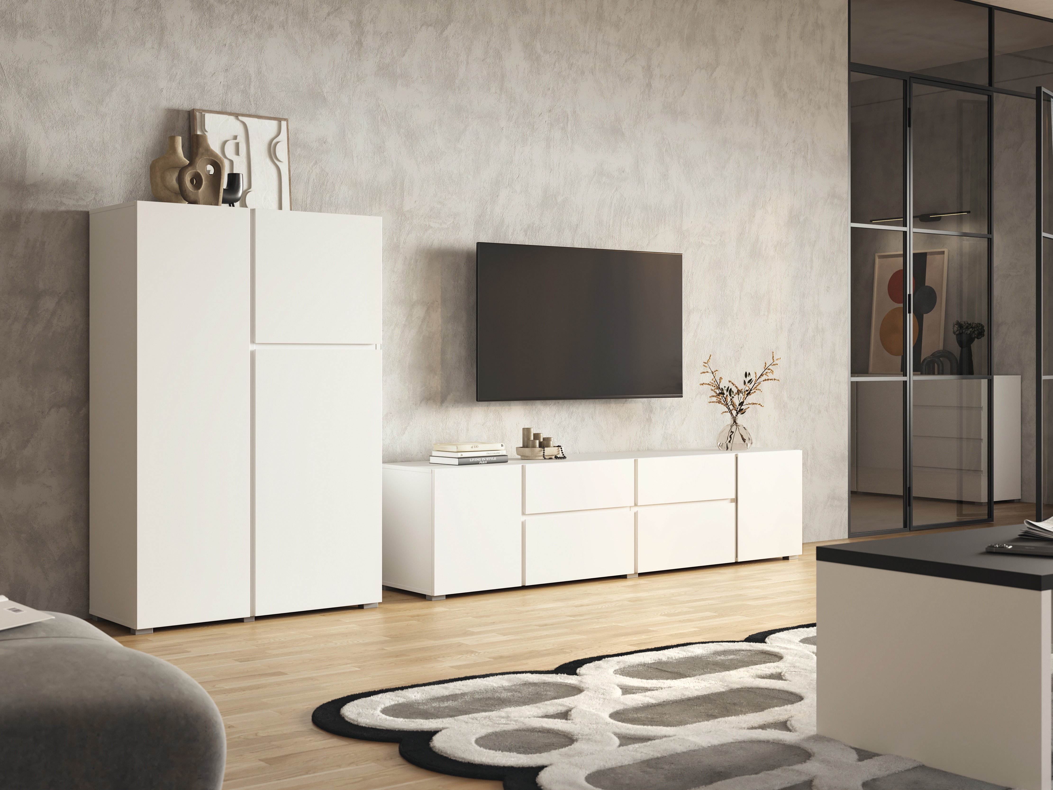 Wohnzimmer-Sets Elbleve 104 (Weiß)