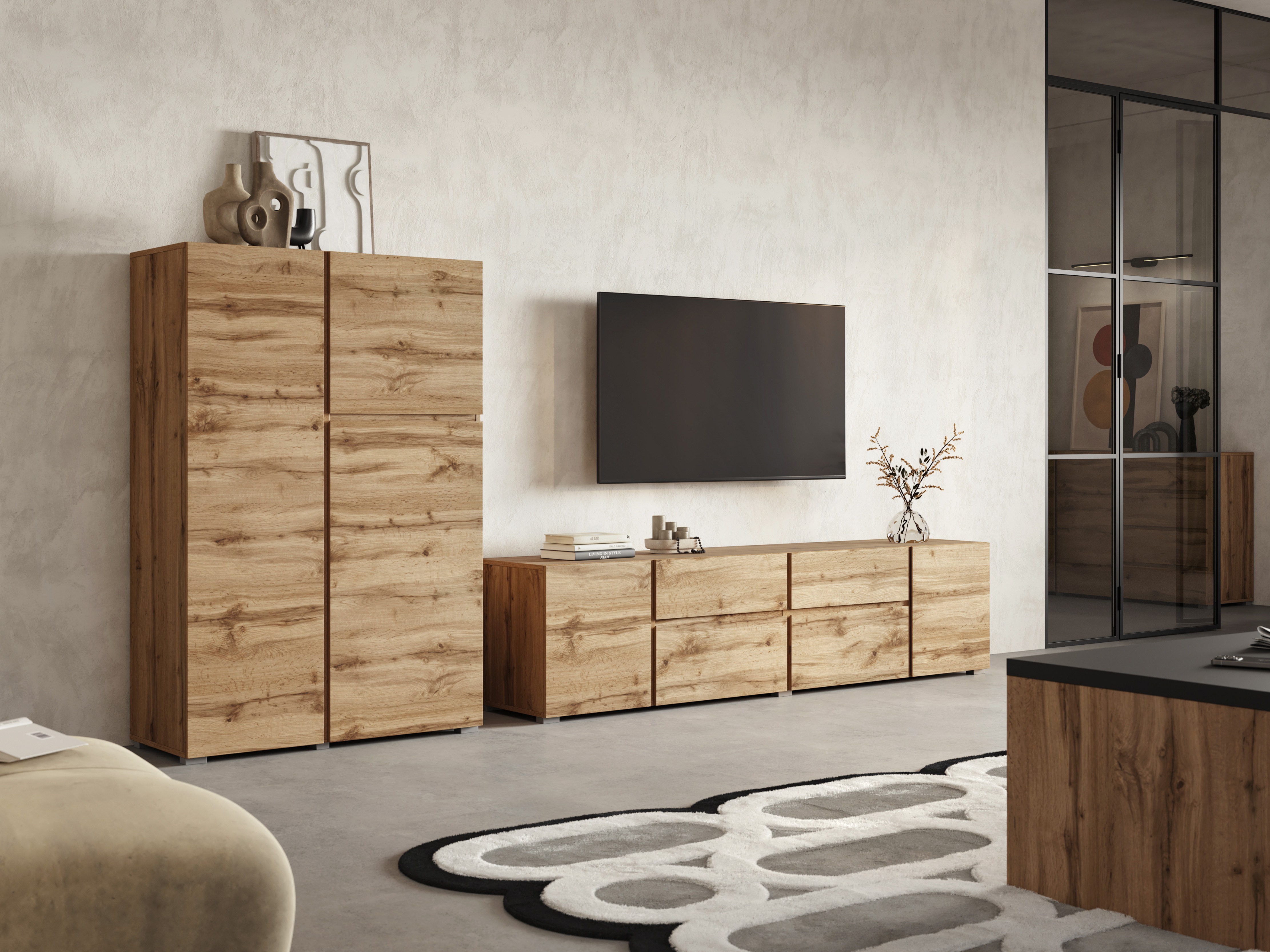 Wohnzimmer-Sets Elbleve 104 (Wotan Eiche)