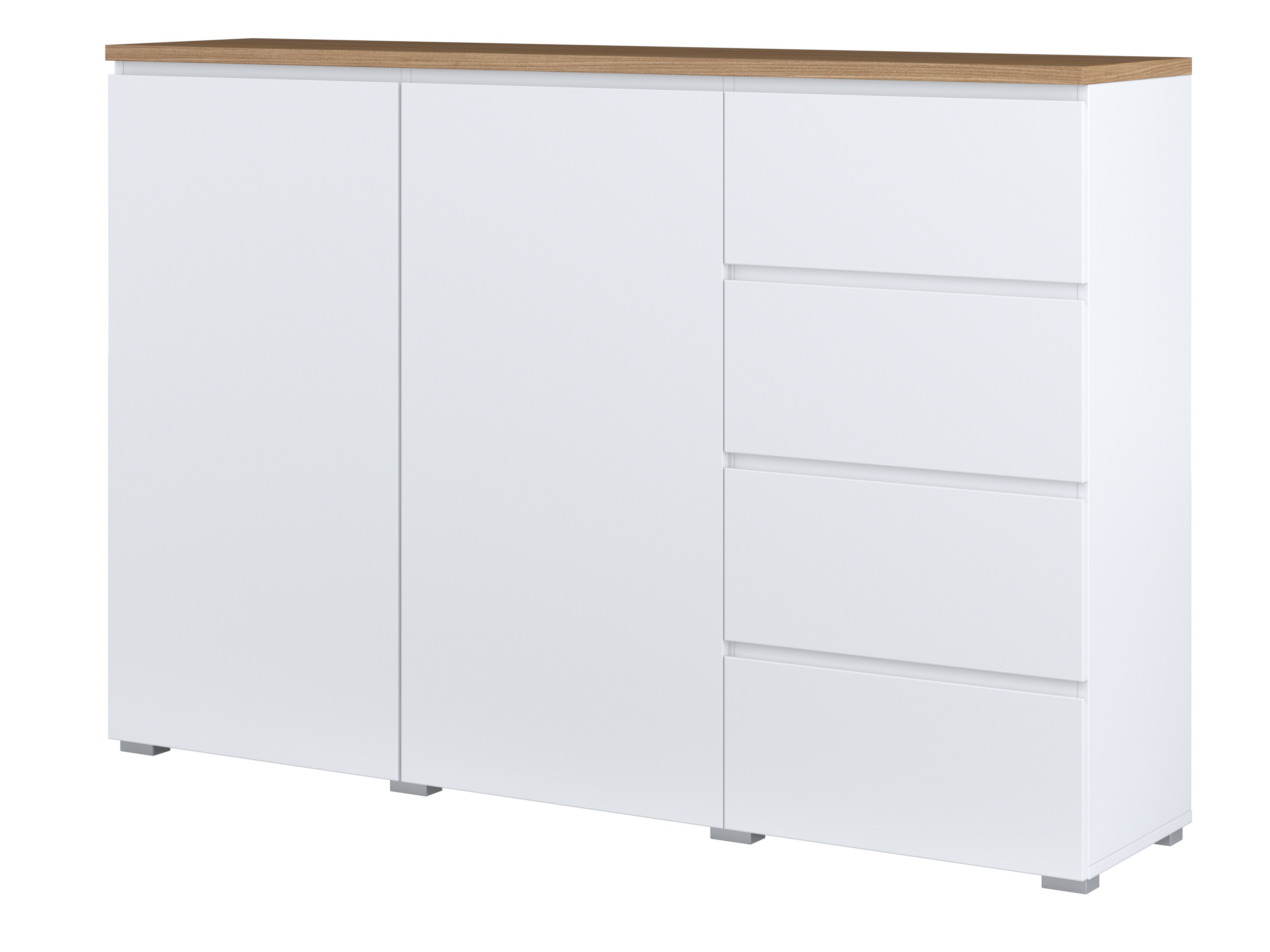 Kommoden Baletu 109 (Weiß + Eichenholzoptik)