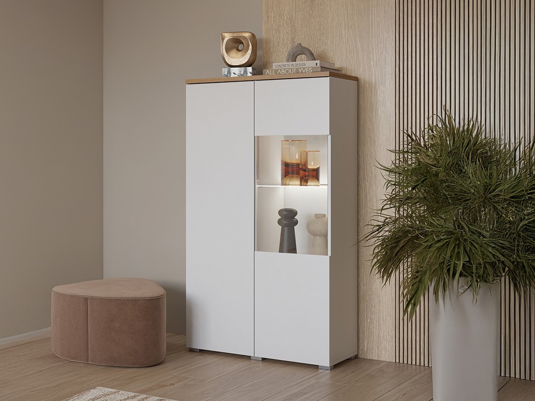 Regal Baletu 108 (Weiß + Eichenholzoptik)