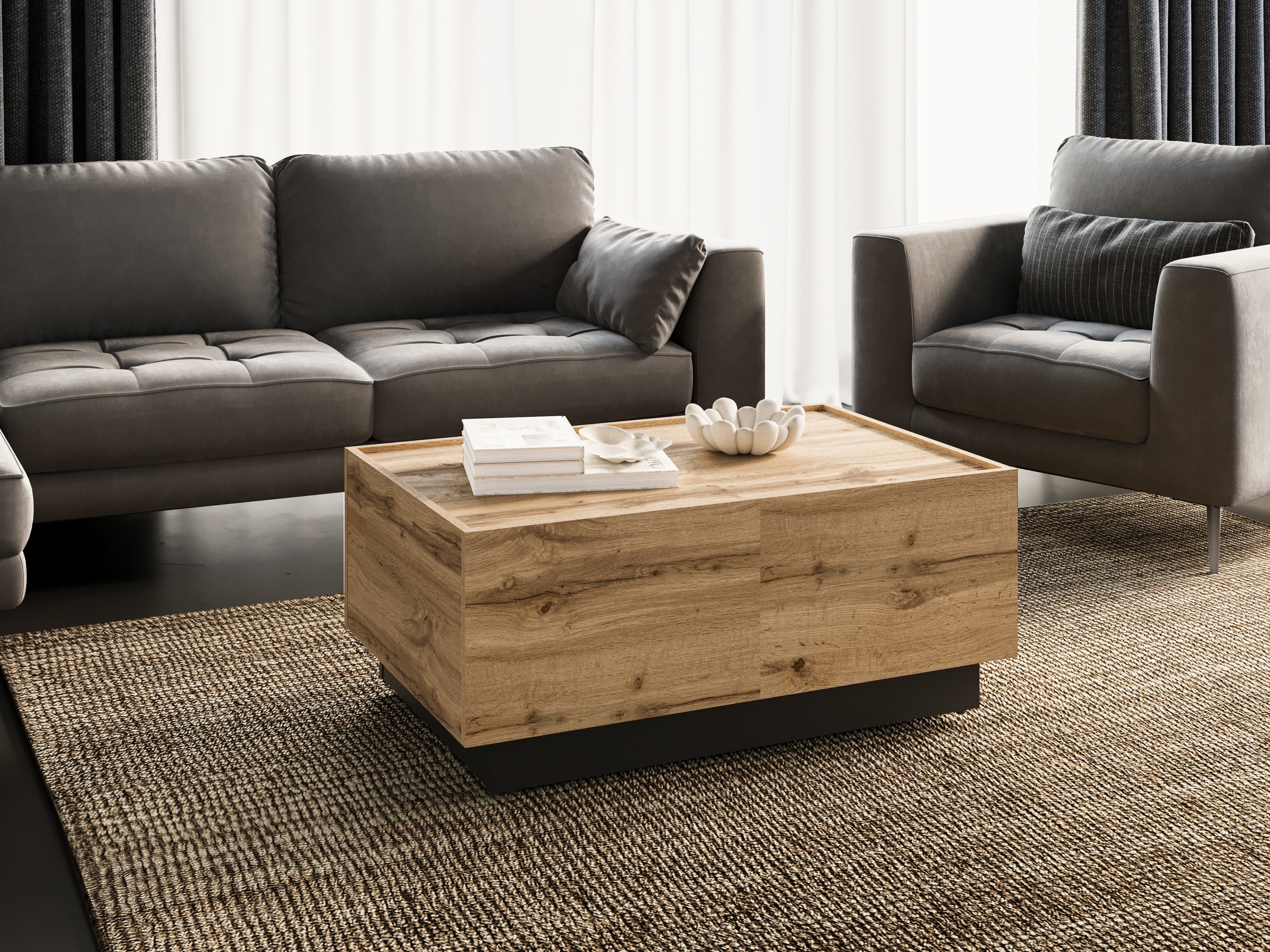Couchtisch-Transformer Austin 380 (Wotan Eiche + Schwarz)