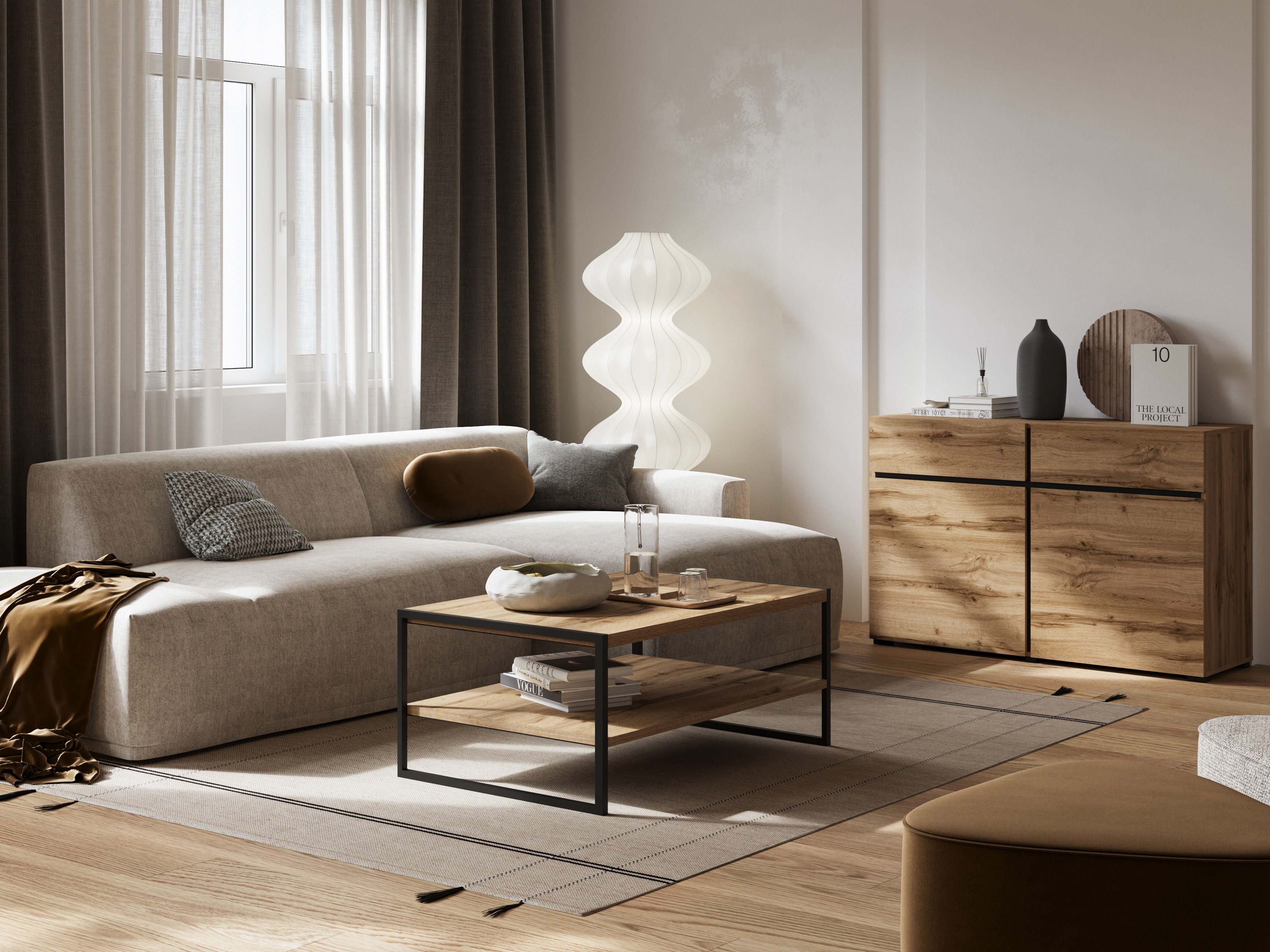 Couchtisch Austin 381 (Wotan Eiche + Schwarz)