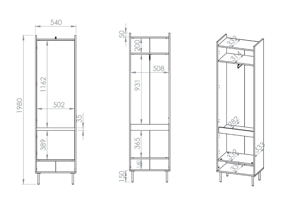 Kleiderschrank Tivorlo 100