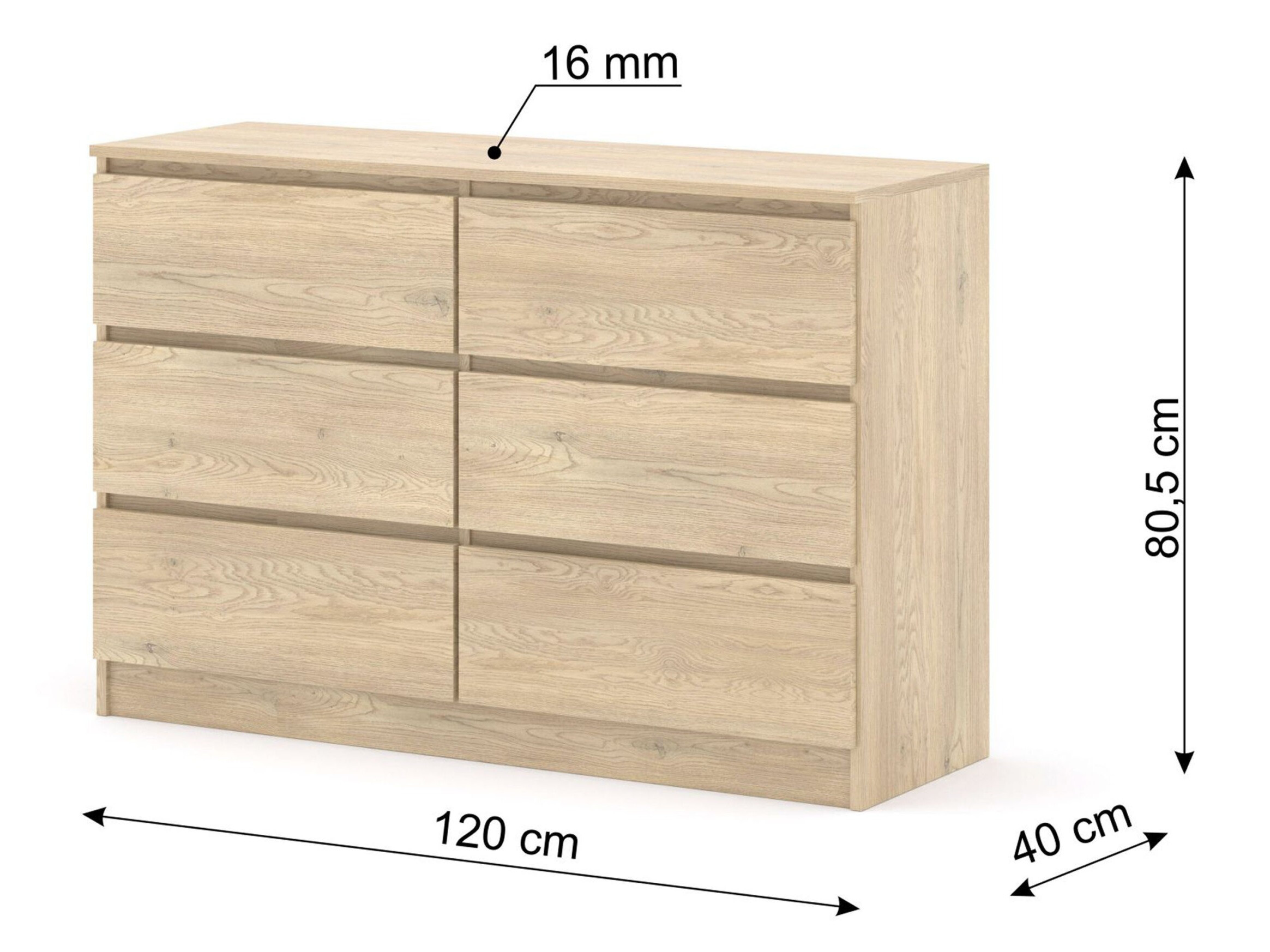 Kommoden Buffalo 196 (Eichenholzoptik)