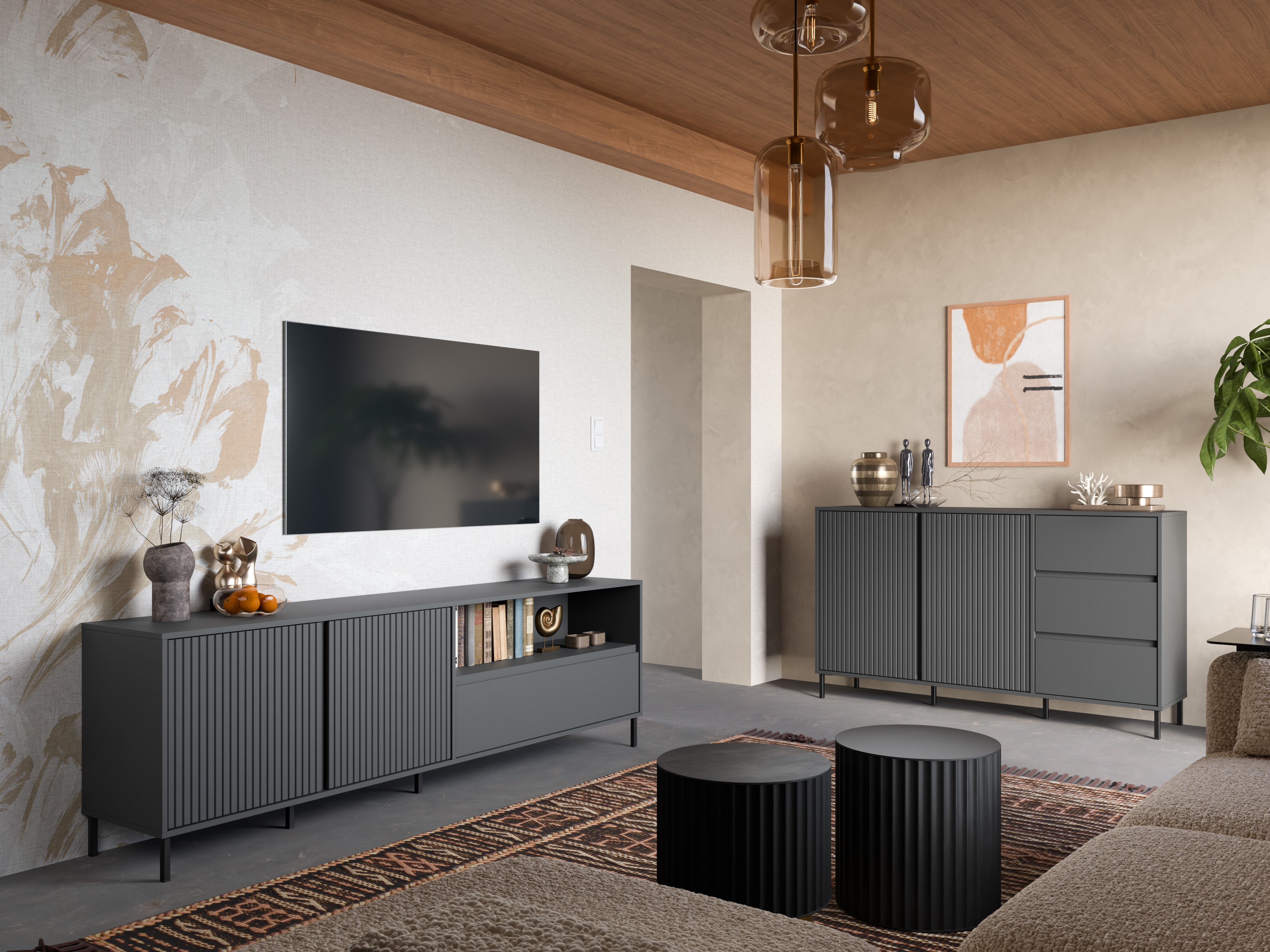 TV-Möbel Ruvrevi 100 (Anthrazit)