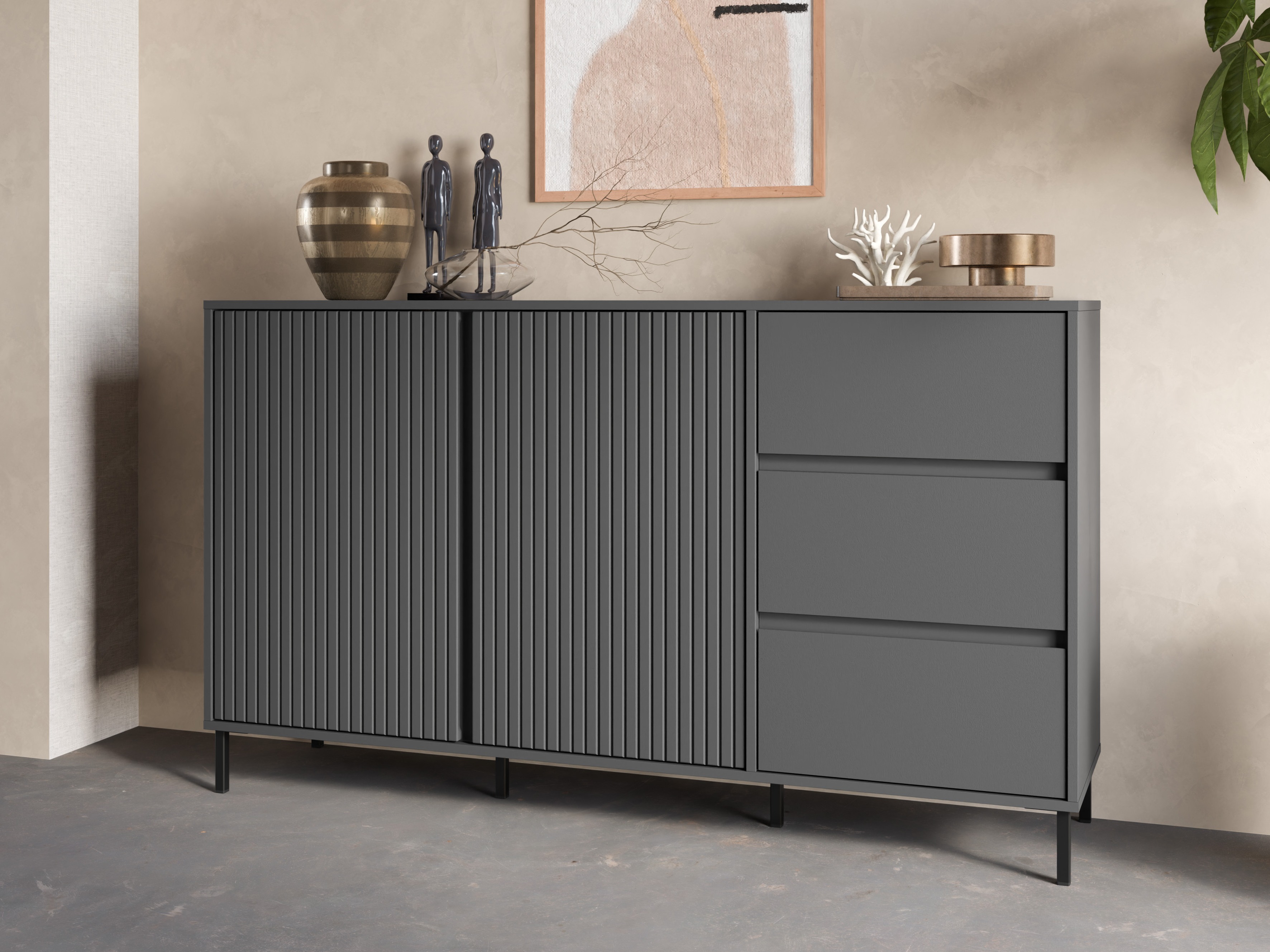 Kommoden Ruvrevi 102 (Anthrazit)