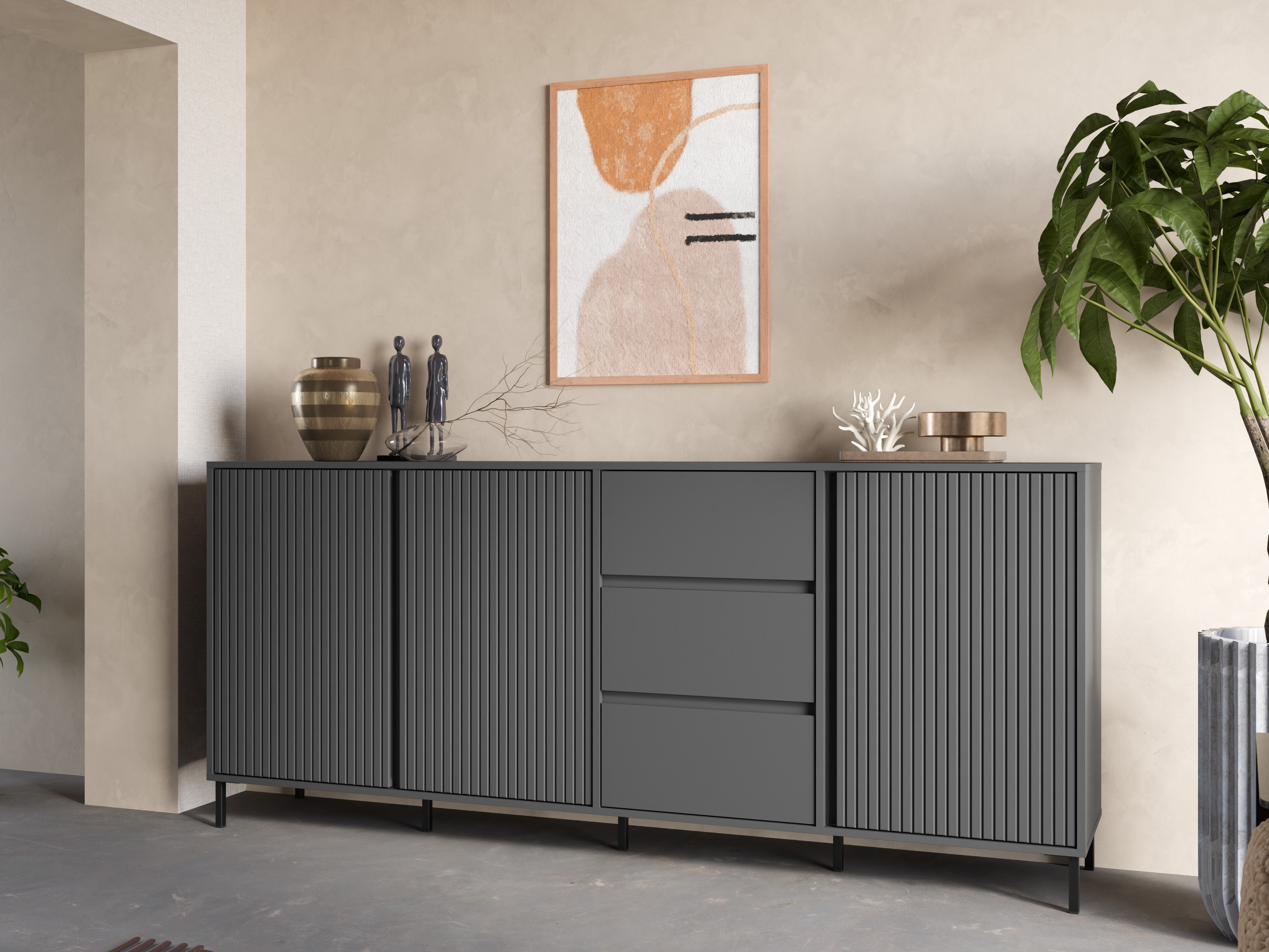 Kommoden Ruvrevi 103 (Anthrazit)