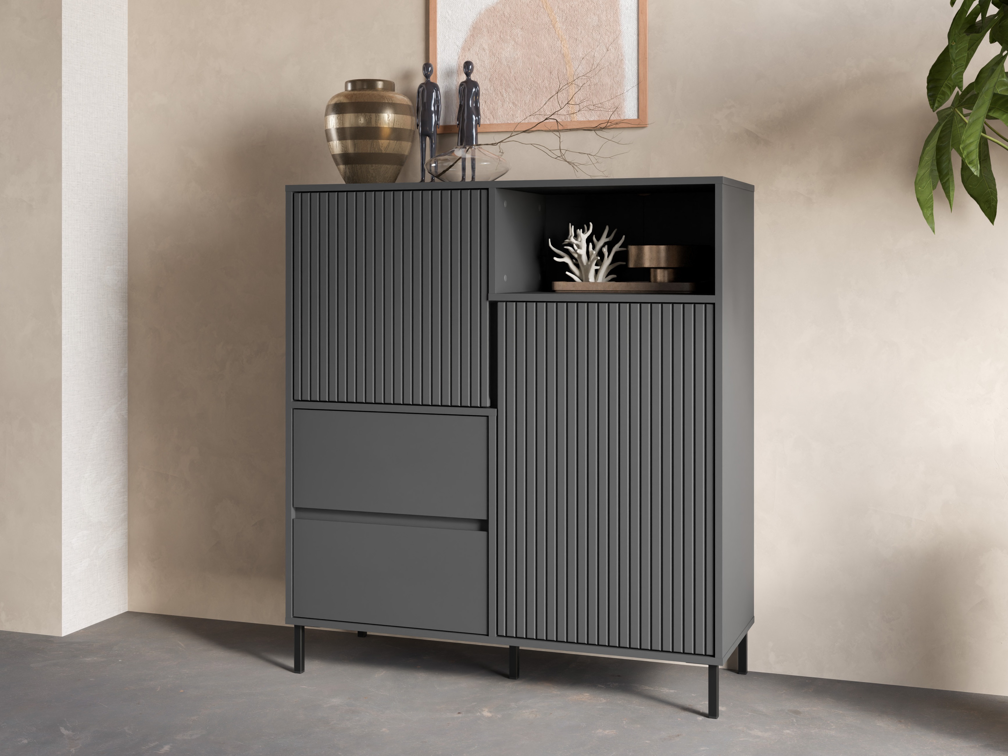 Kommoden Ruvrevi 104 (Anthrazit)