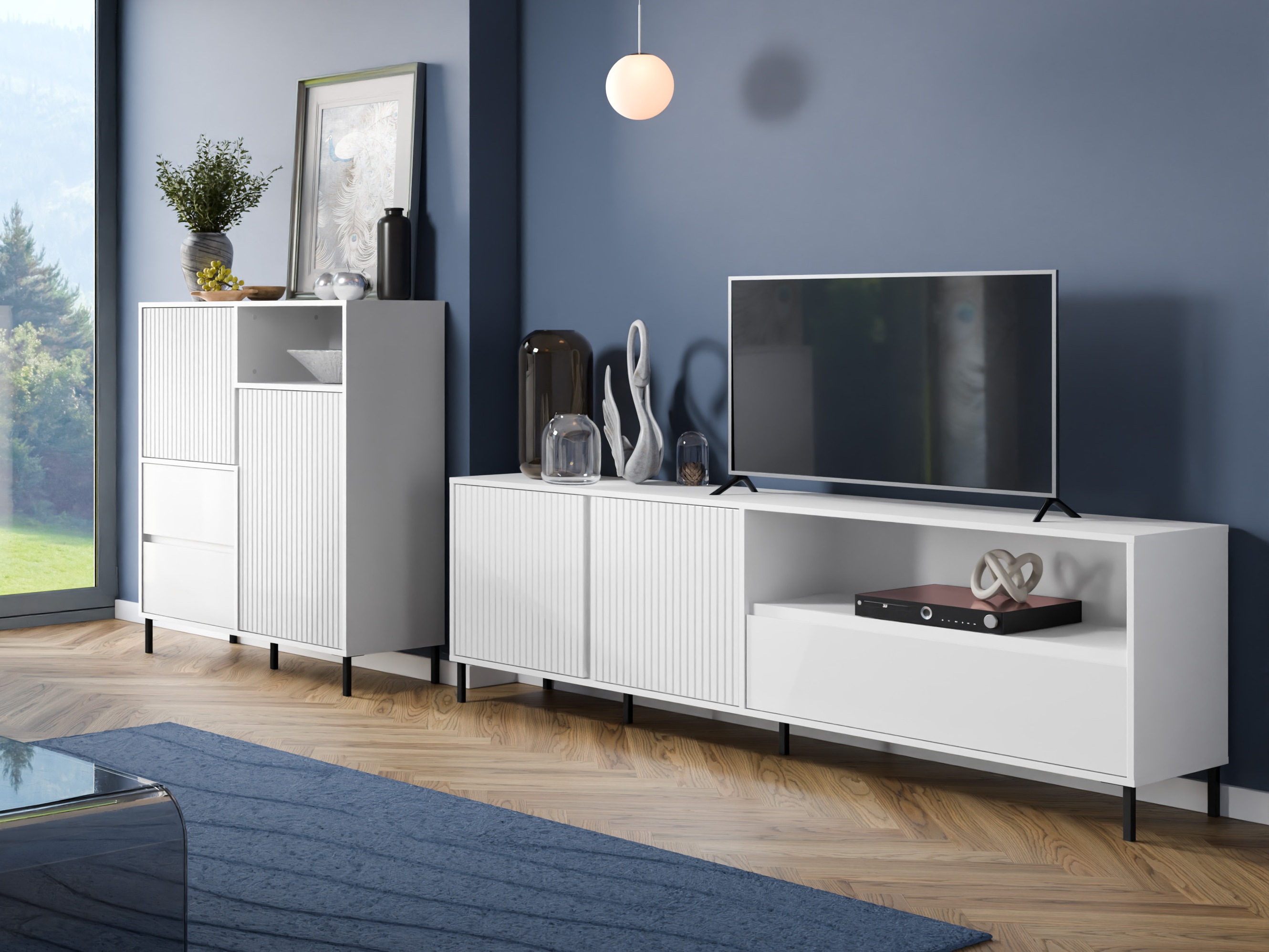 Wohnzimmer-Sets Ruvrevi 105 (Weiß)