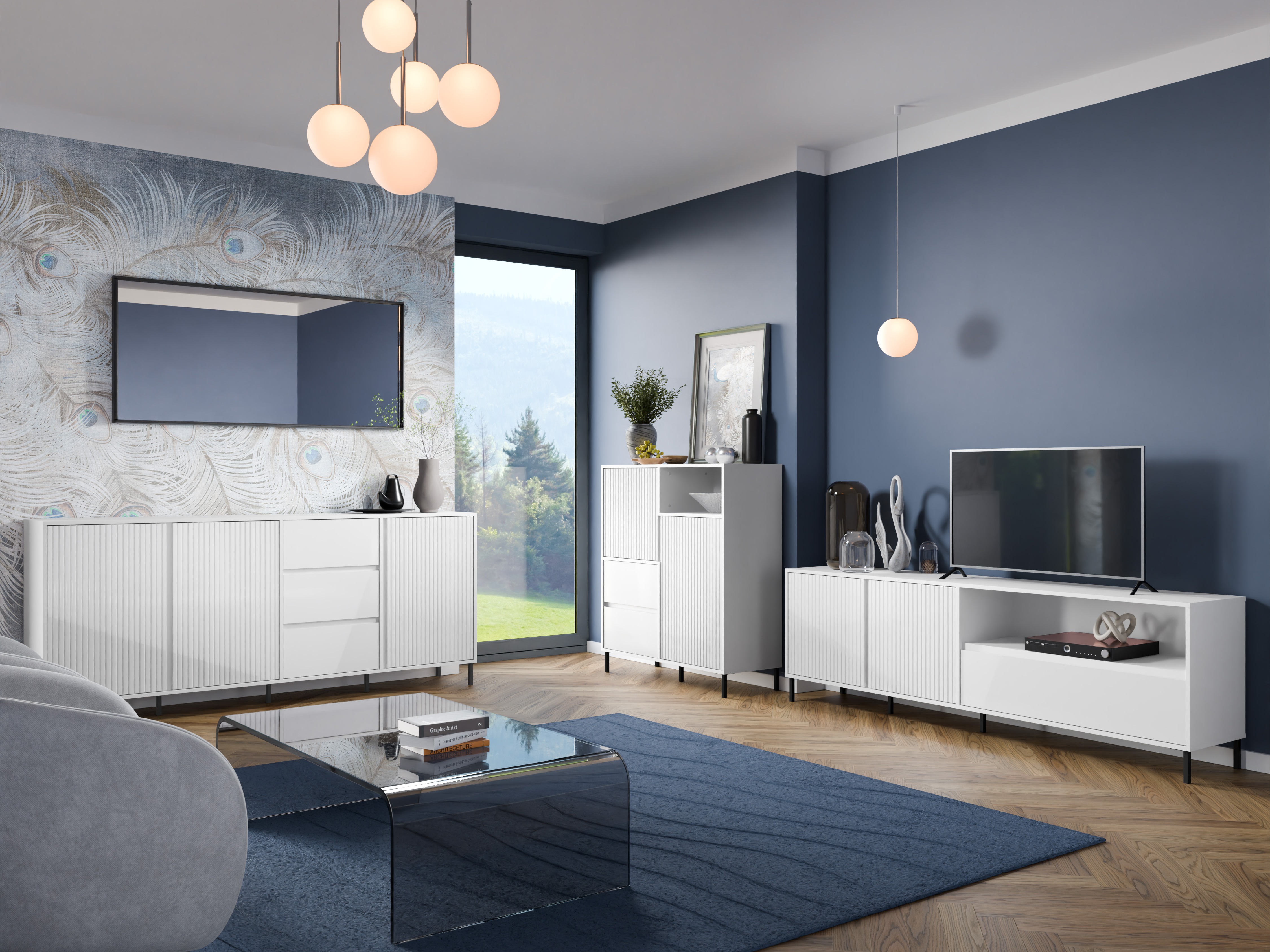 Wohnzimmer-Sets Ruvrevi 105 (Weiß)