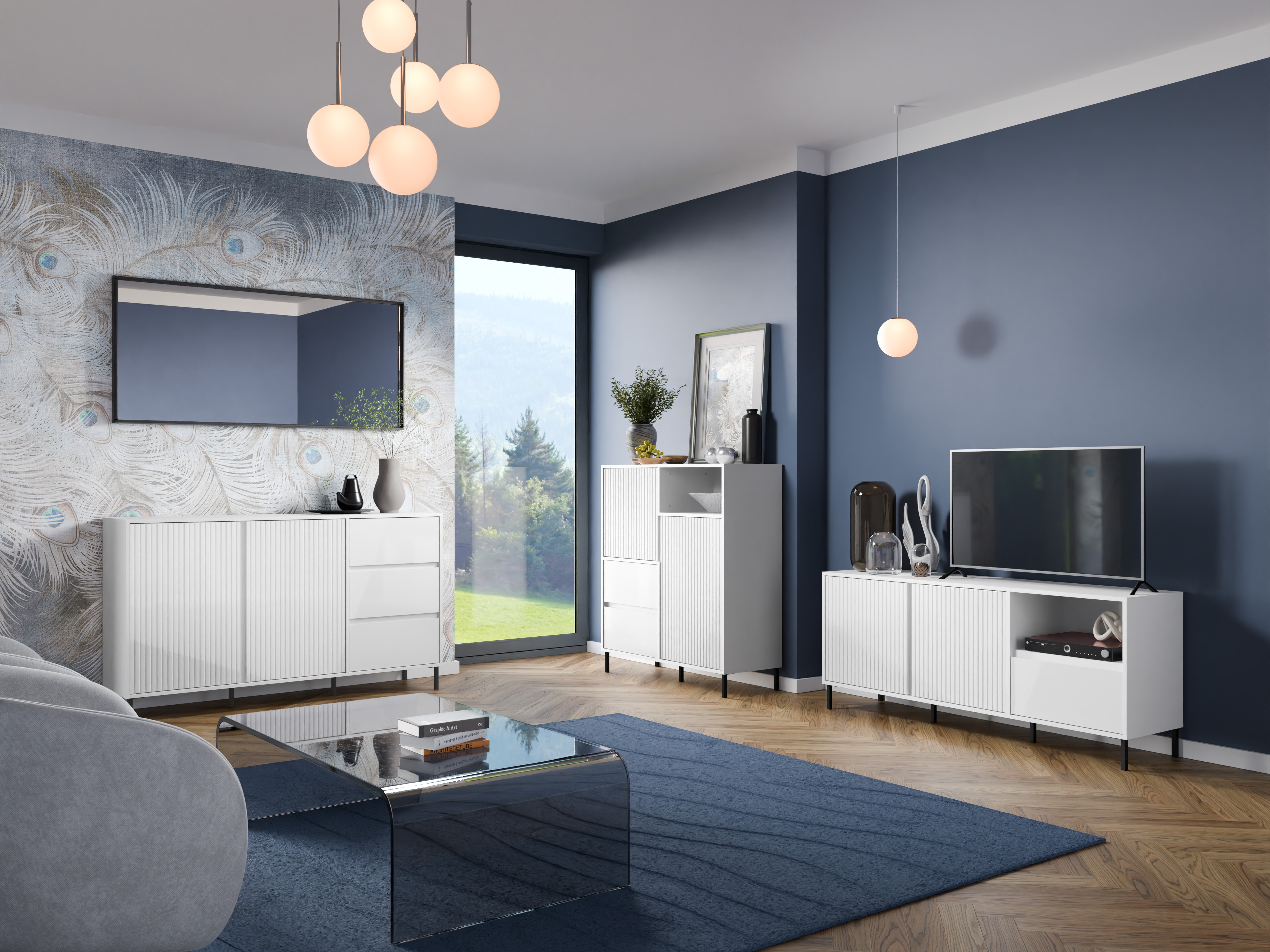 Wohnzimmer-Sets Ruvrevi 106 (Weiß)