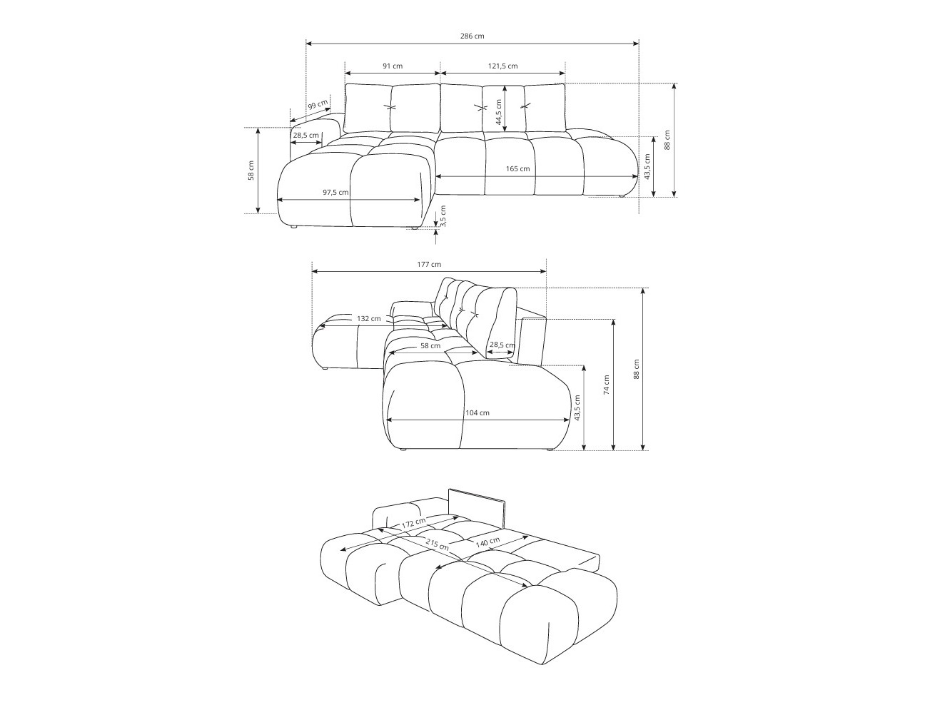 Ecksofa Kingston 156 (Flow 22)