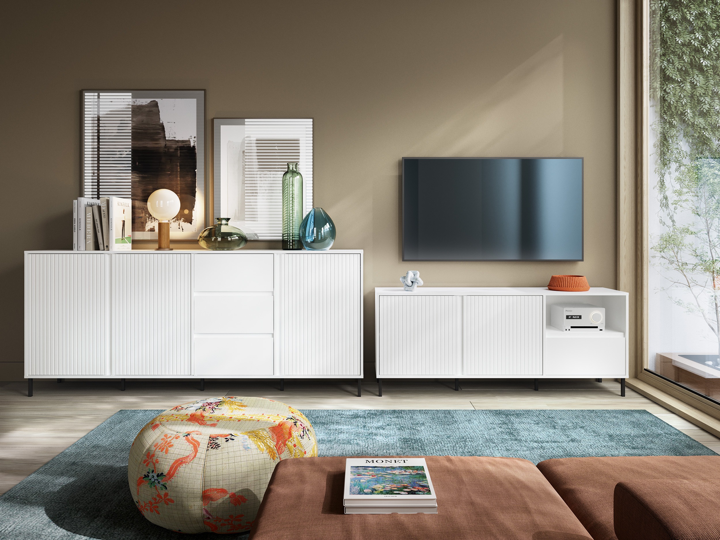 Wohnzimmer-Sets Ruvrevi 107 (Weiß)