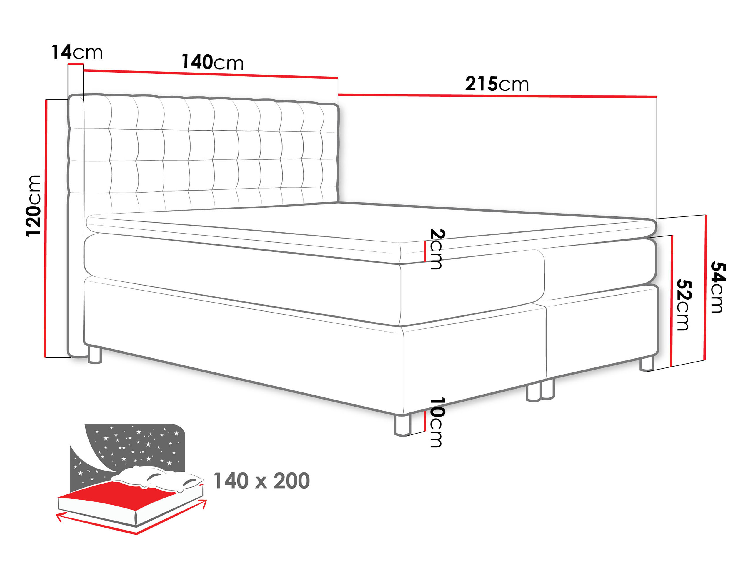 Boxspringbett Baltimore 117 (Ikar 05)