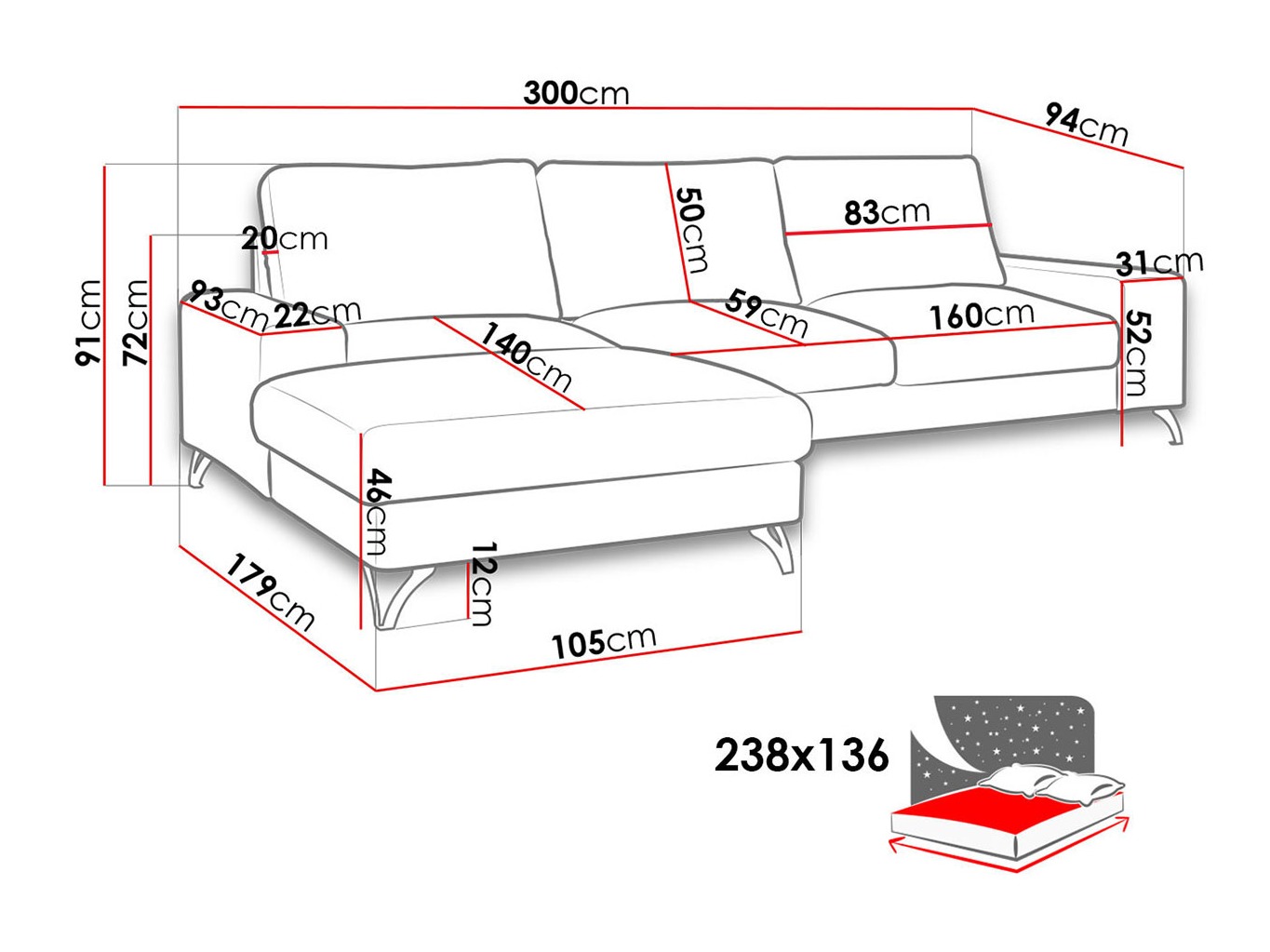 Ecksofa ComfiDream Lyrana I (Verita 11)