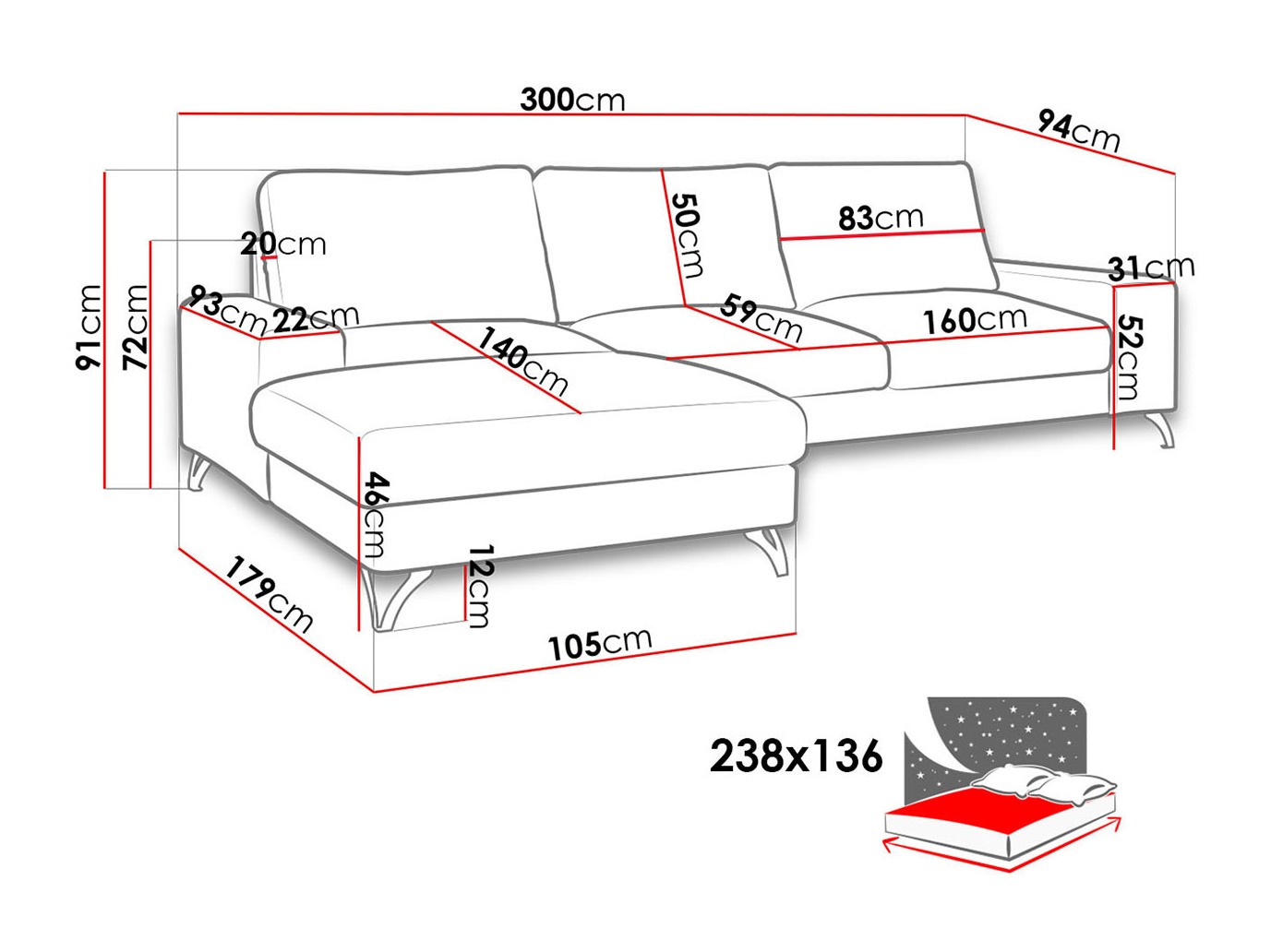 Ecksofa ComfiDream Lyrana I (Verita 28)