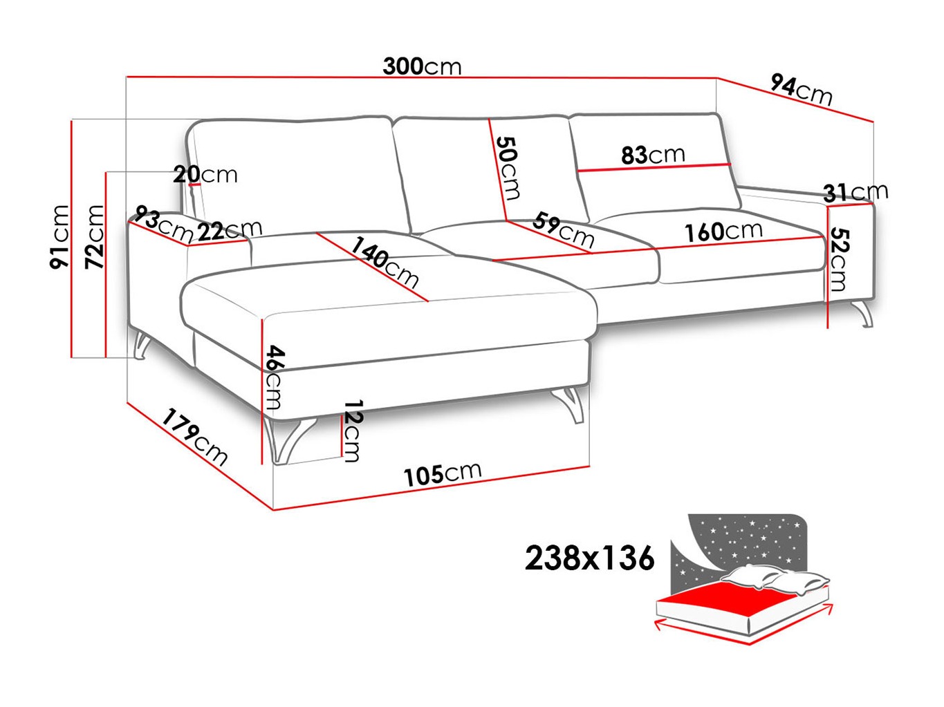 Ecksofa ComfiDream Lyrana I (Verita 28)