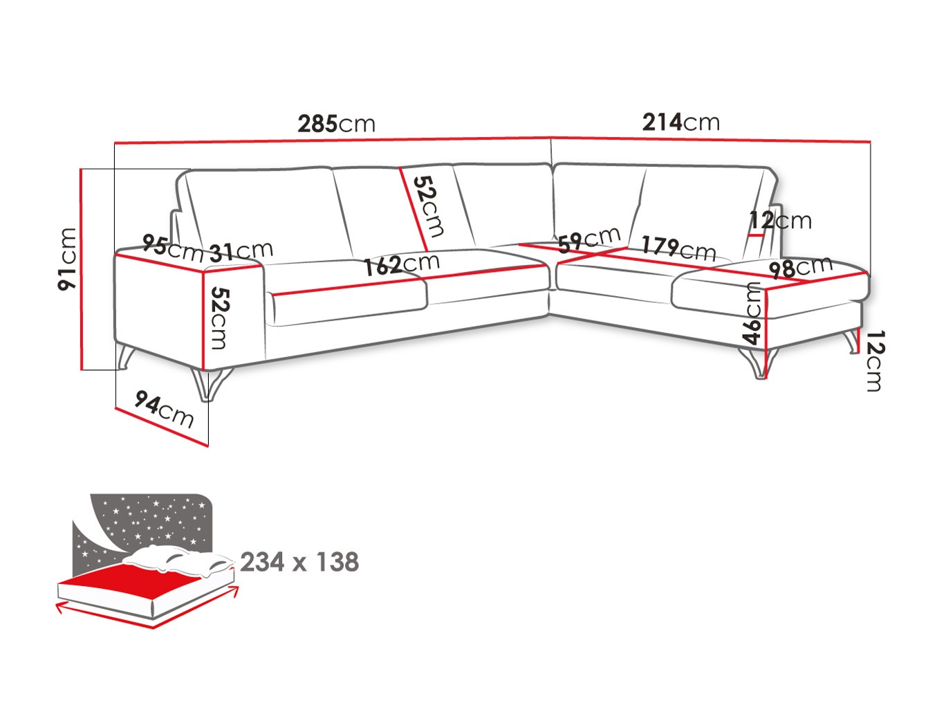 Ecksofa ComfiDream Lyrana II (Verita 03)