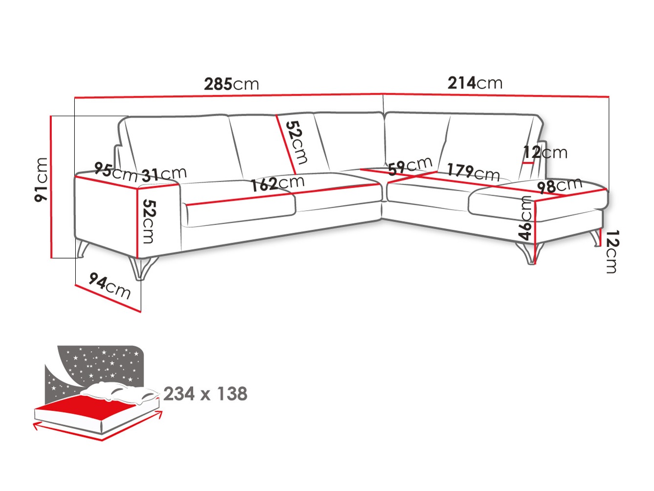 Ecksofa ComfiDream Lyrana II (Verita 03)