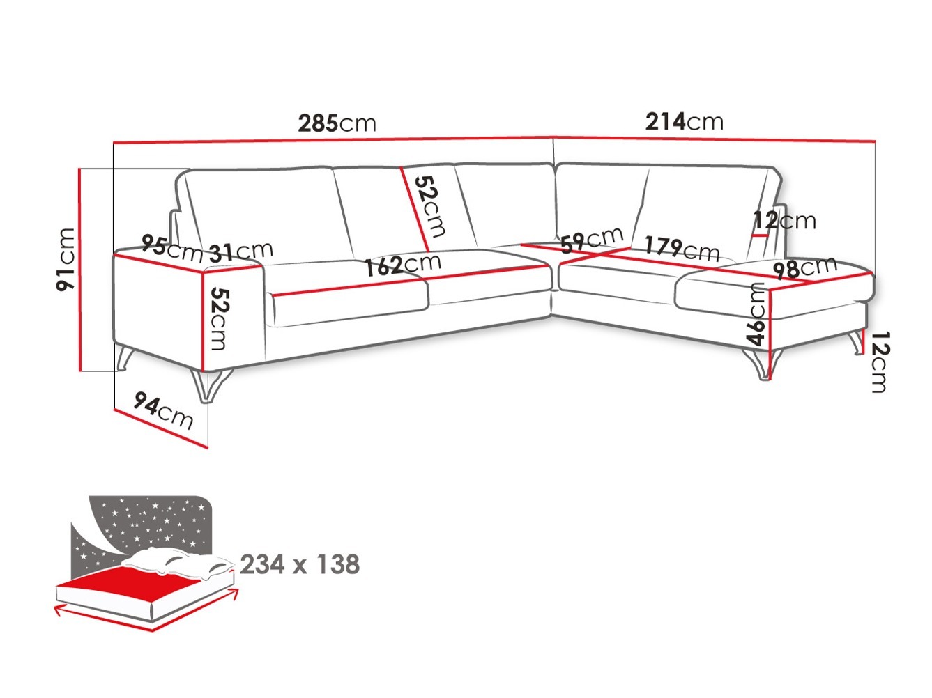 Ecksofa ComfiDream Lyrana II (Verita 11)