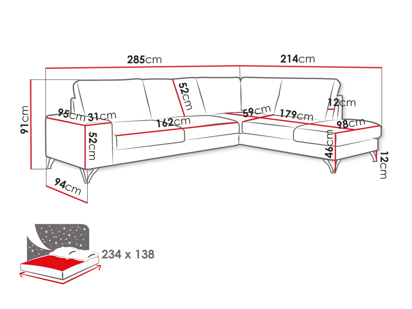 Ecksofa ComfiDream Lyrana II (Verita 53)