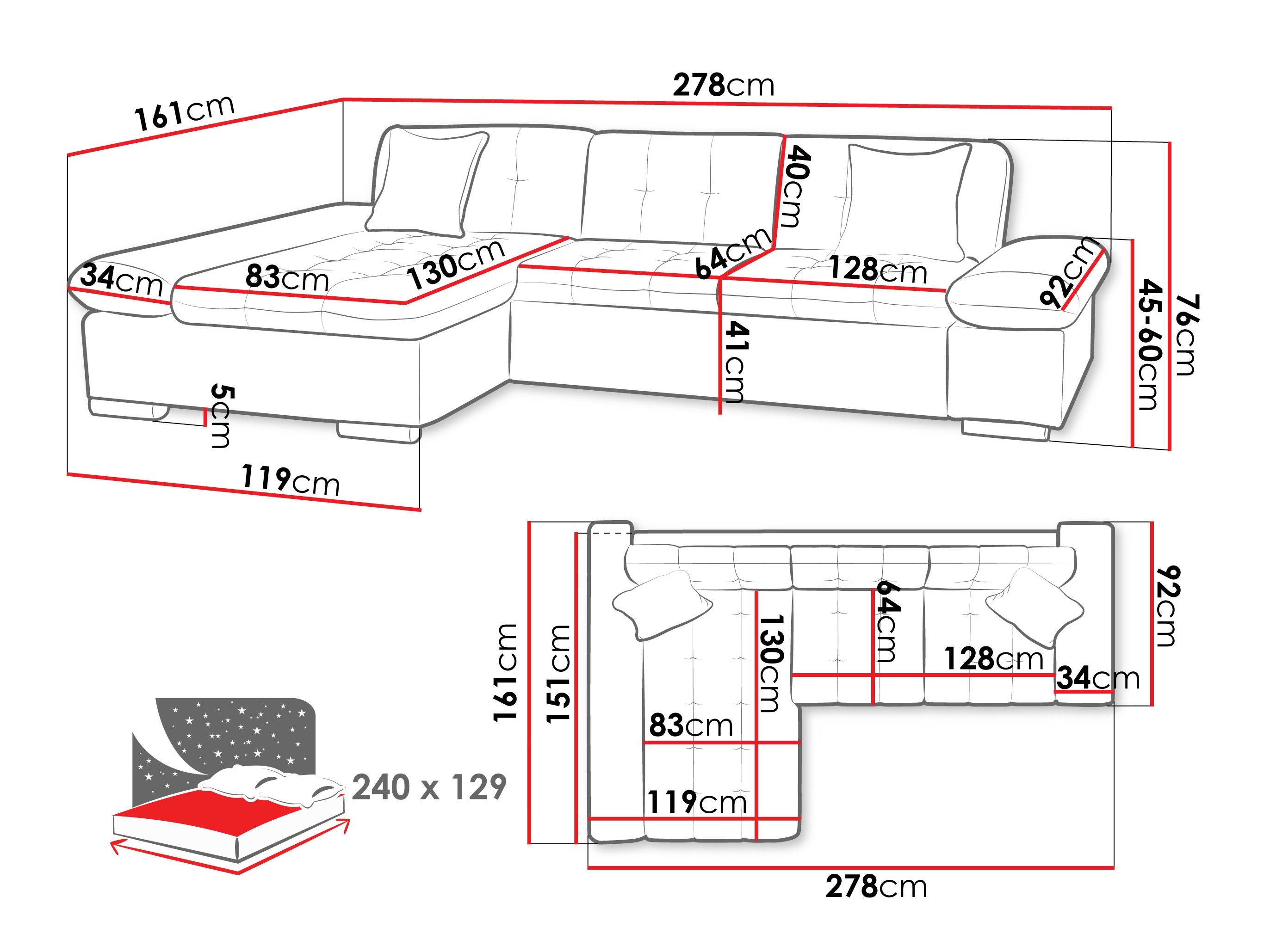 Ecksofa Comfivo Sanitas (Lux 03)