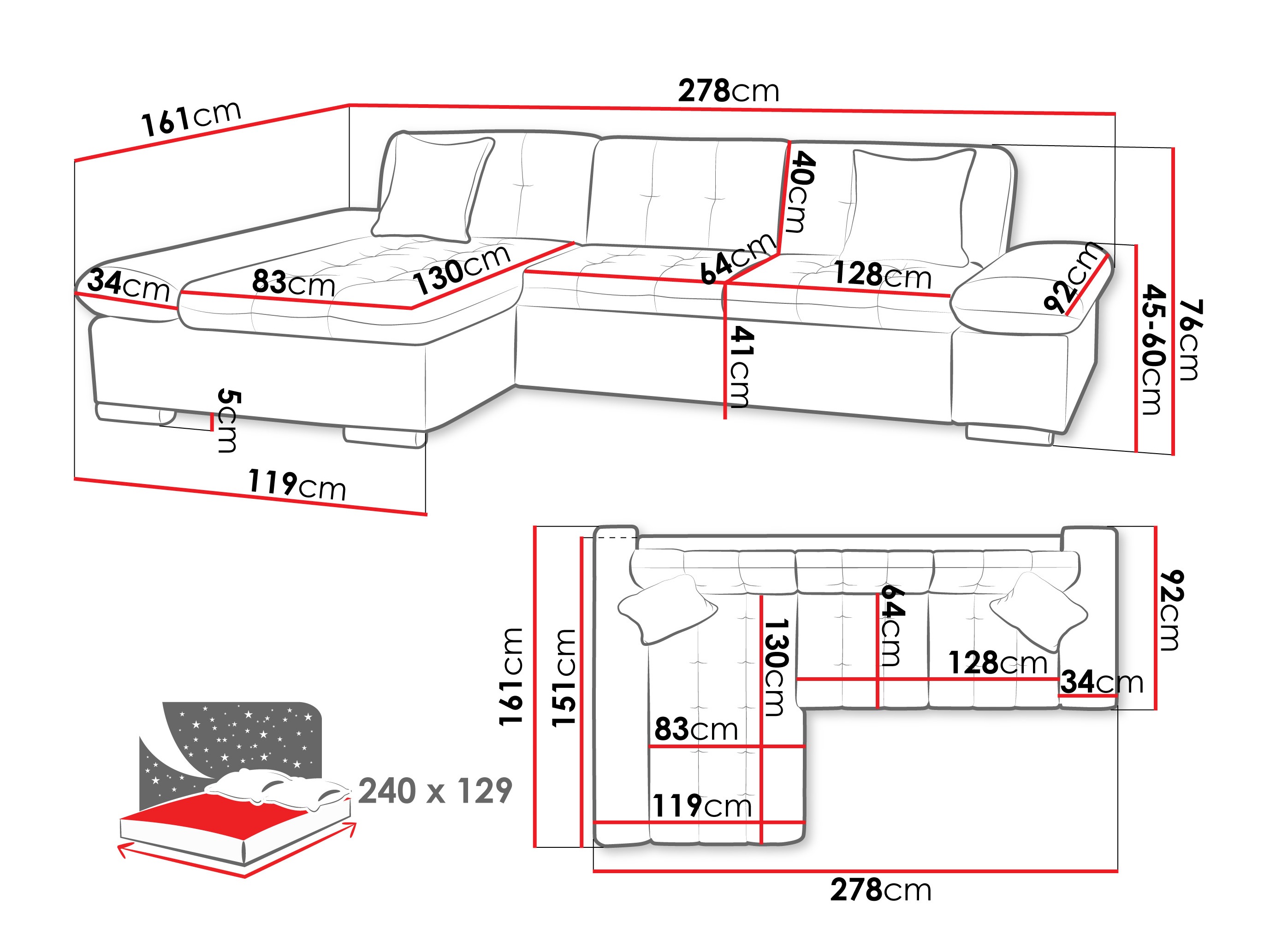 Ecksofa Comfivo Sanitas (Lux 03)
