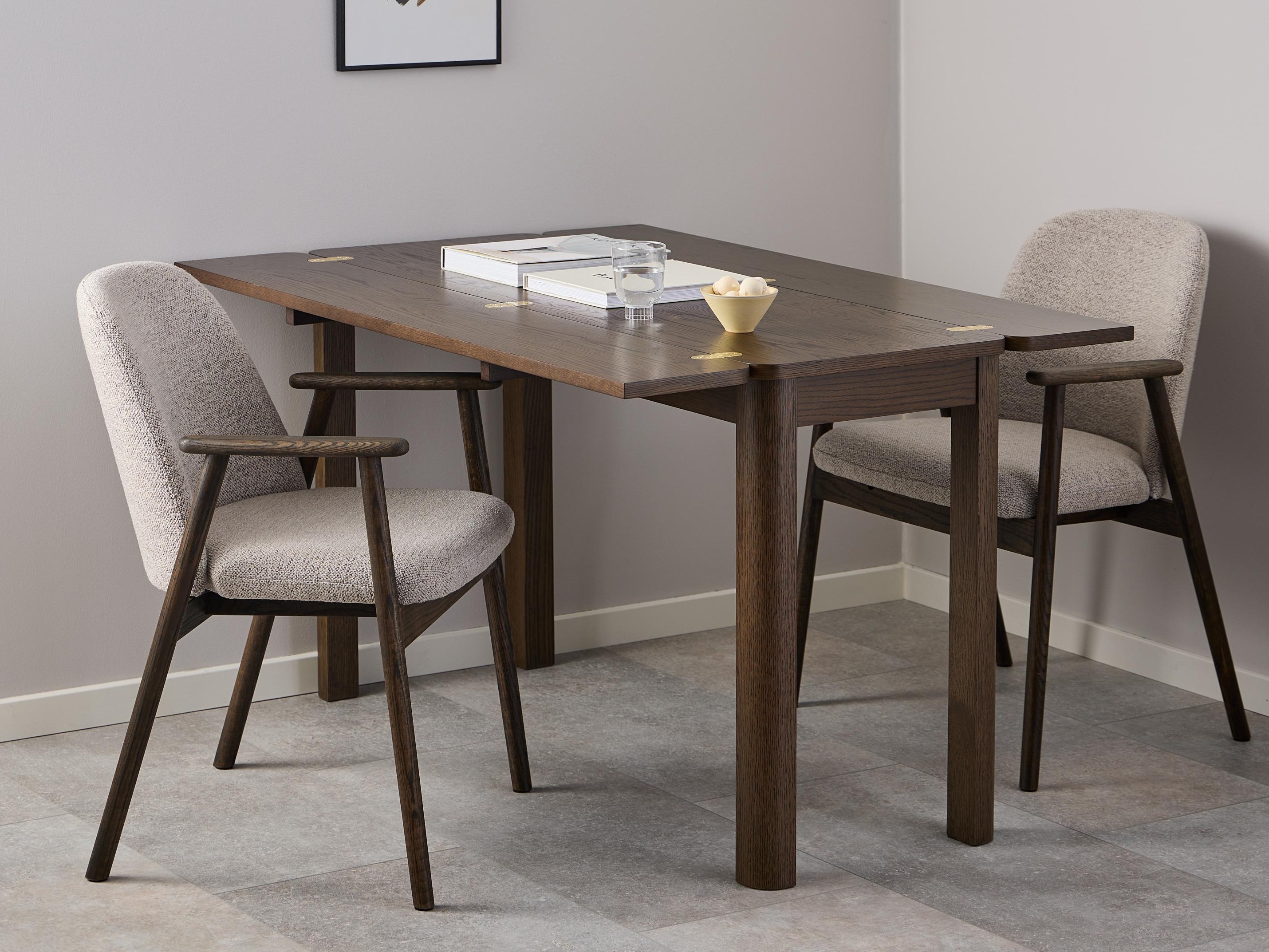 Stuhl Norsica 890 (Beige + Dunkles Holz)