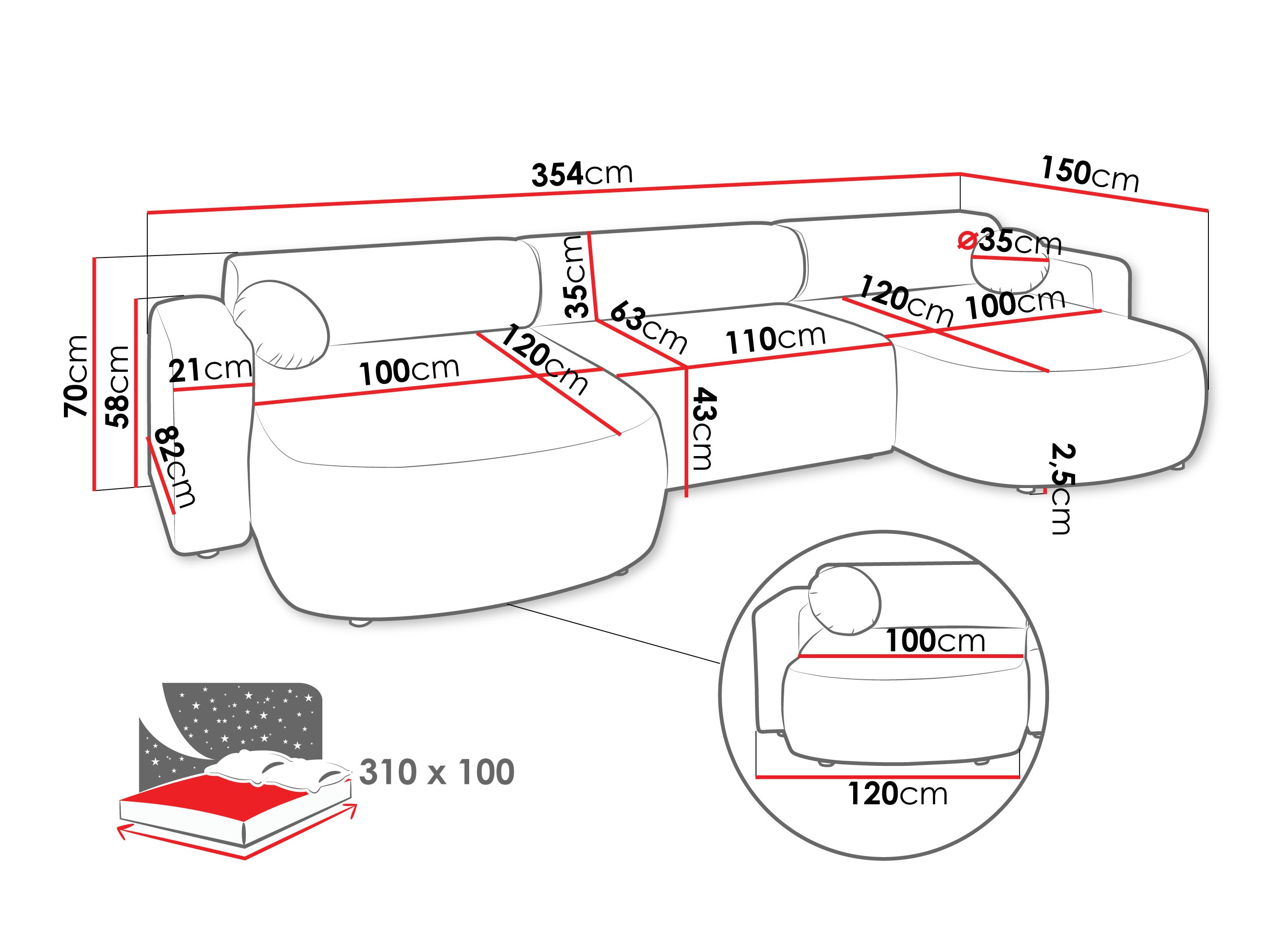 Ecksofa Comfivo 480 (Velo 621)