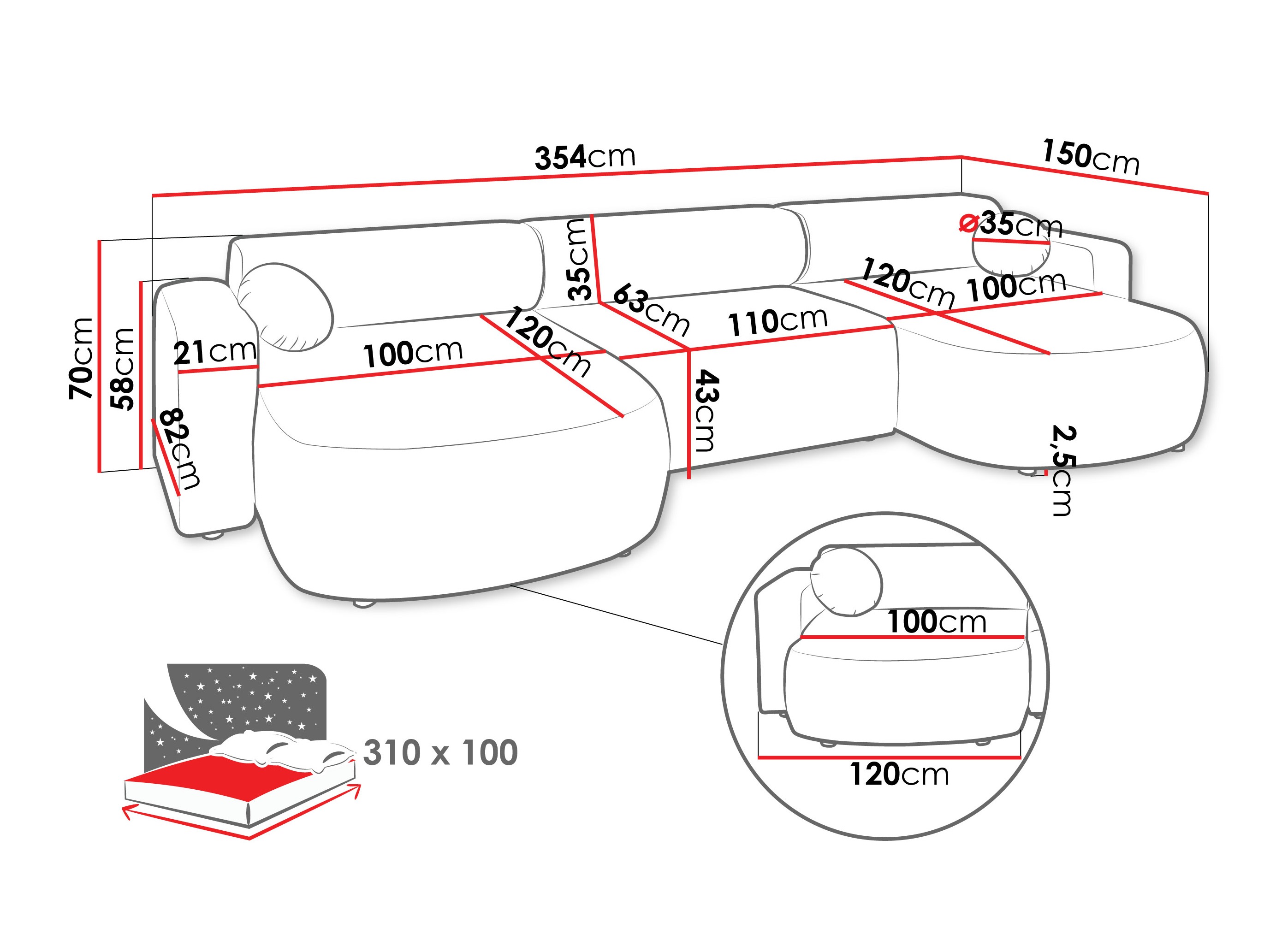 Ecksofa Comfivo 480 (Velo 633)
