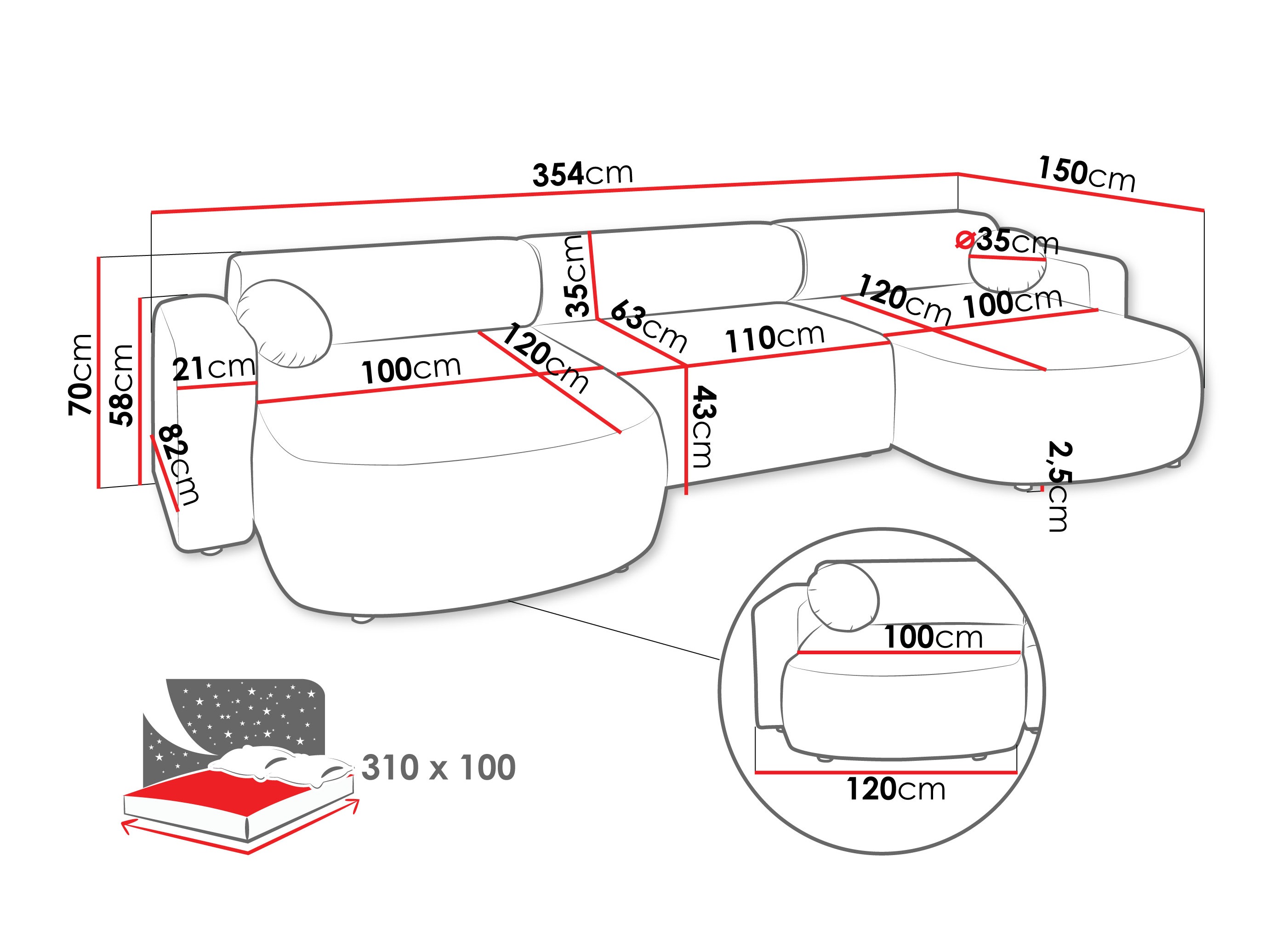 Ecksofa Comfivo 480 (Velo 635)