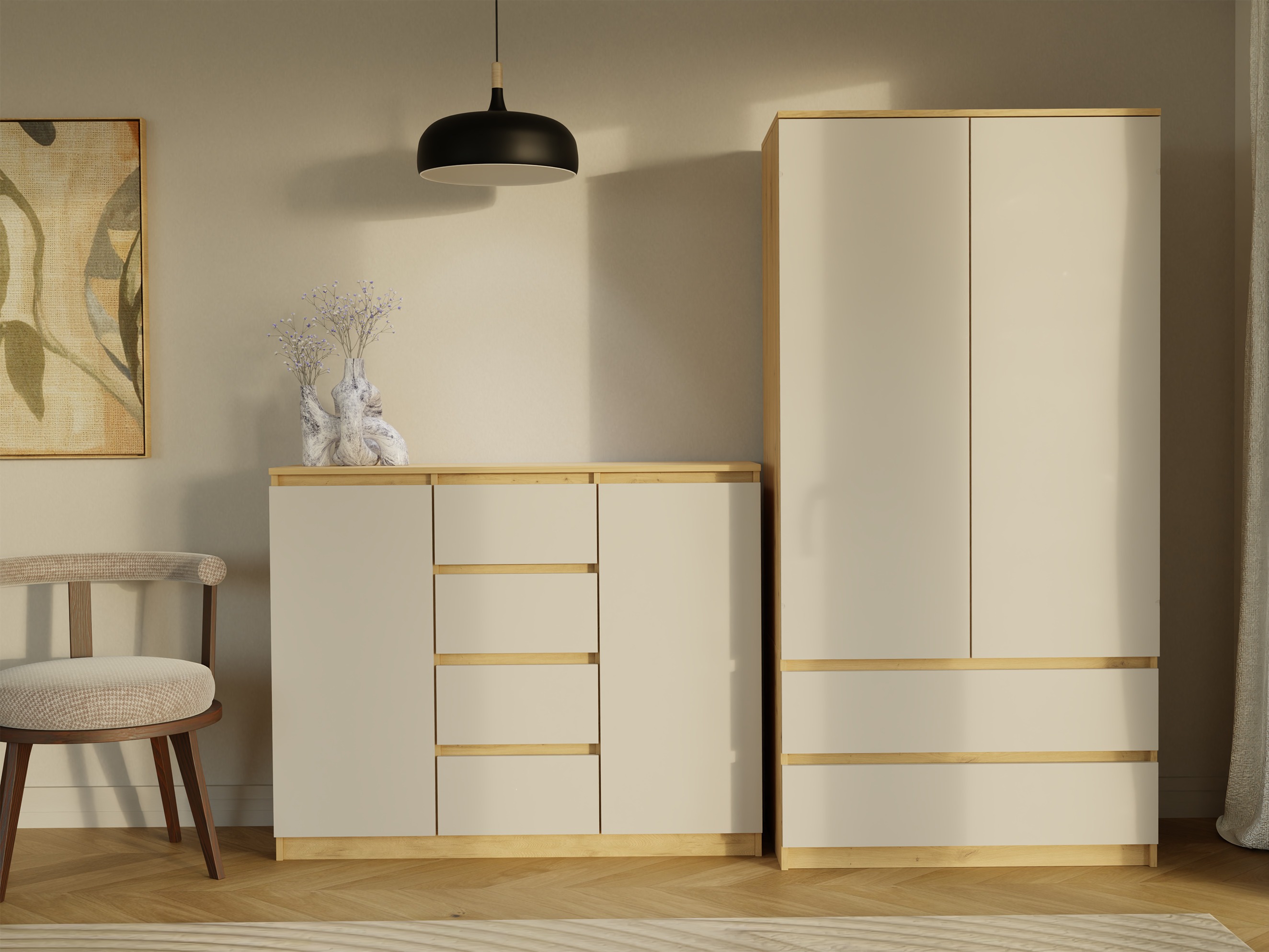 Kommoden Elbvelu 113 (Artisan Eichenholzoptik + Kaschmir)