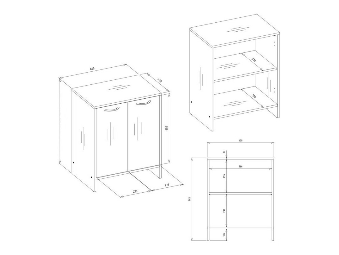 Stehender Badezimmerschrank für ein Waschbecken Servou 104