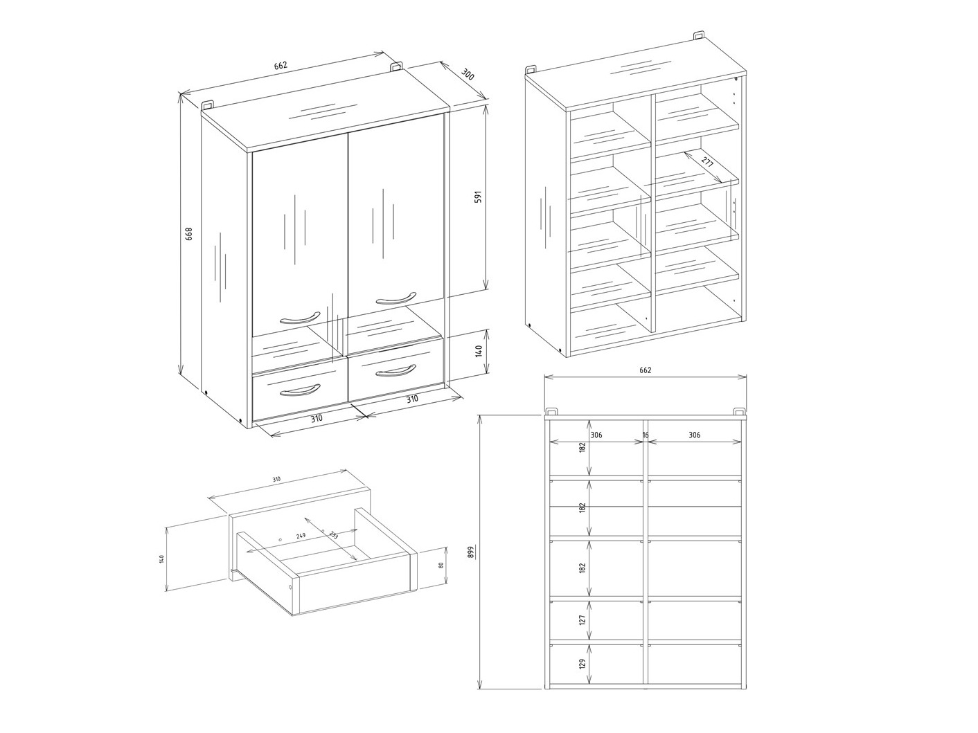 Wandhängeschrank für Badezimmer Servou 106