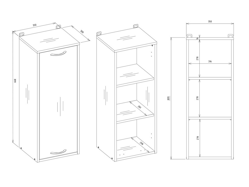 Wandhängeschrank für Badezimmer Servou 107