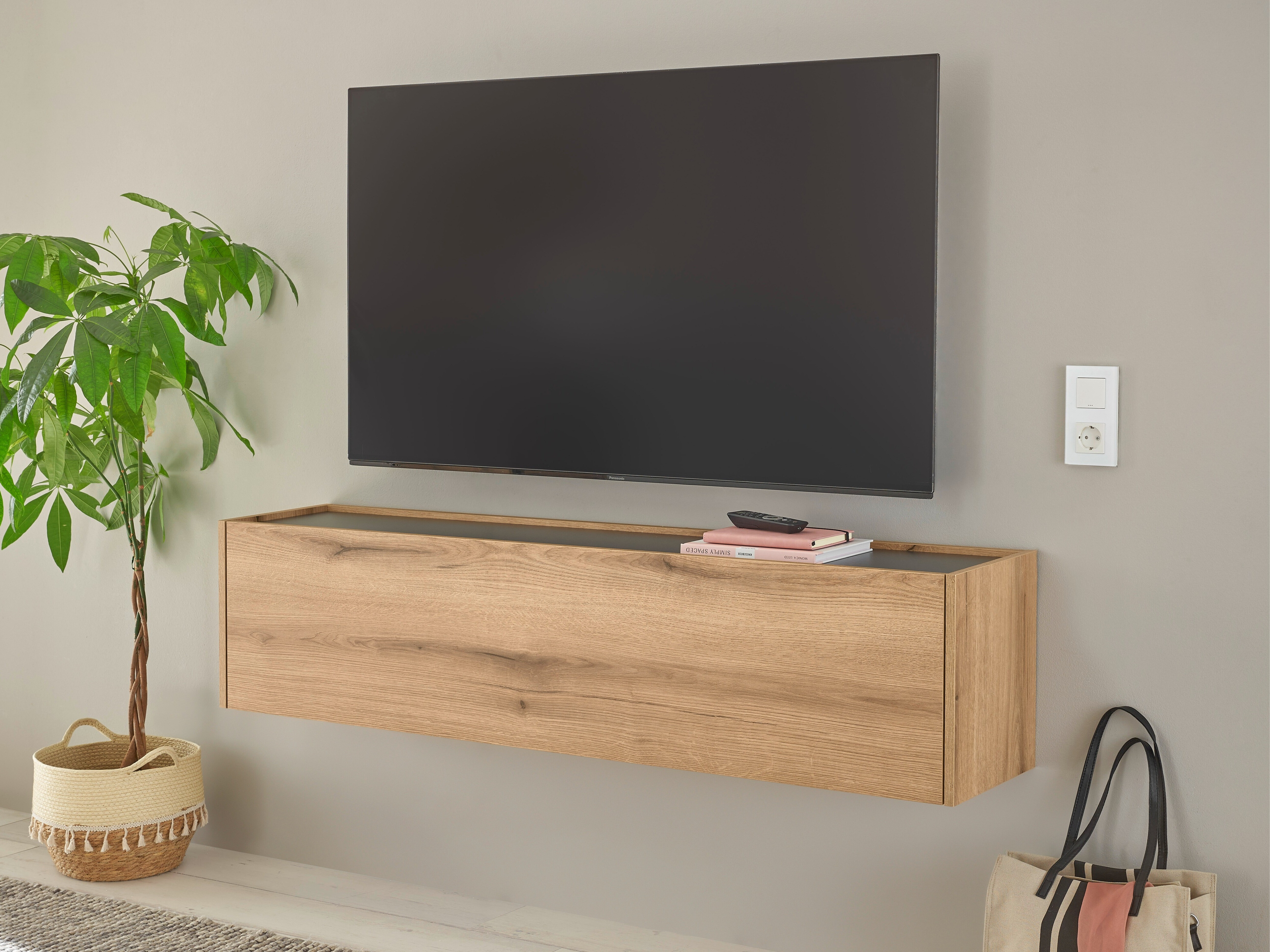 TV-Möbel Elbsori 108 (Eichenholzoptik + Anthrazit)