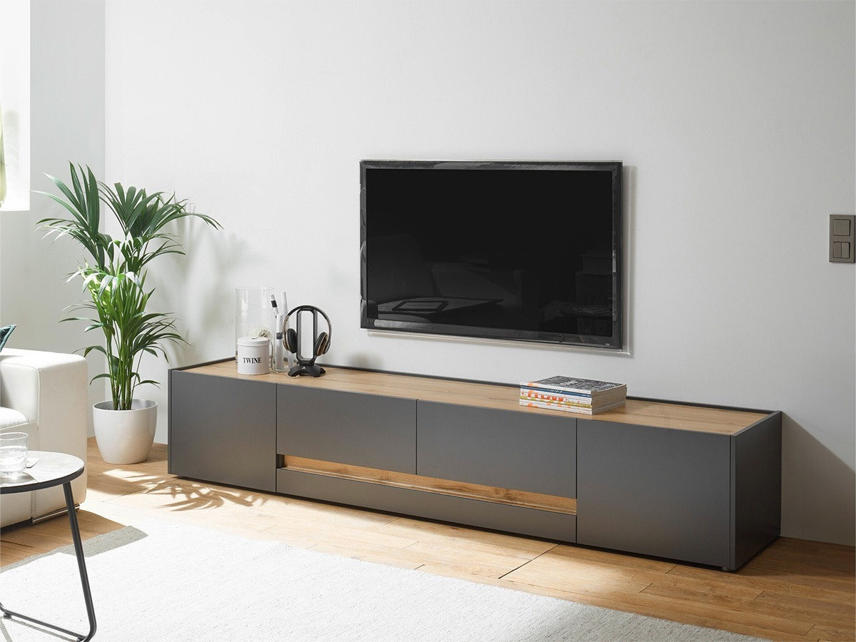 TV-Möbel Elbsori 116 (Anthrazit + Wotan Eiche)