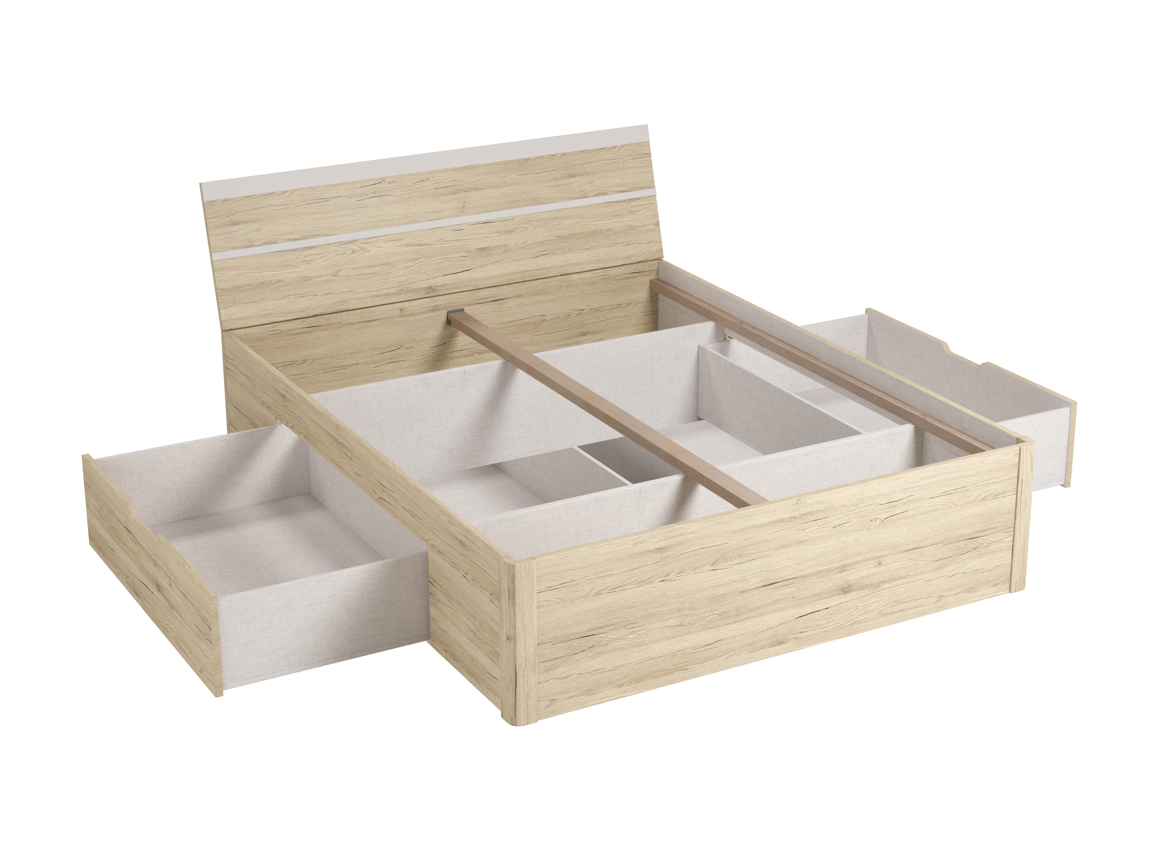 Bett Melvele 112 (San Remo Eichenholzoptik + Weiß)