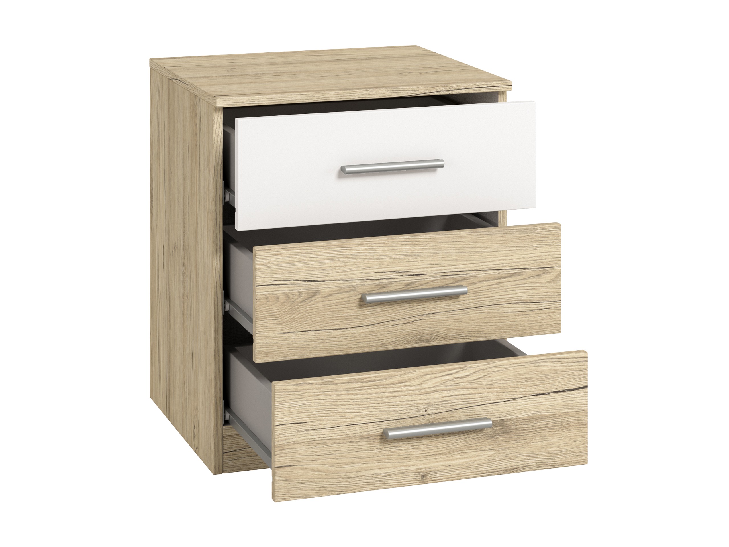 Nachttisch Melvele 100 (San Remo Eichenholzoptik + Weiß)