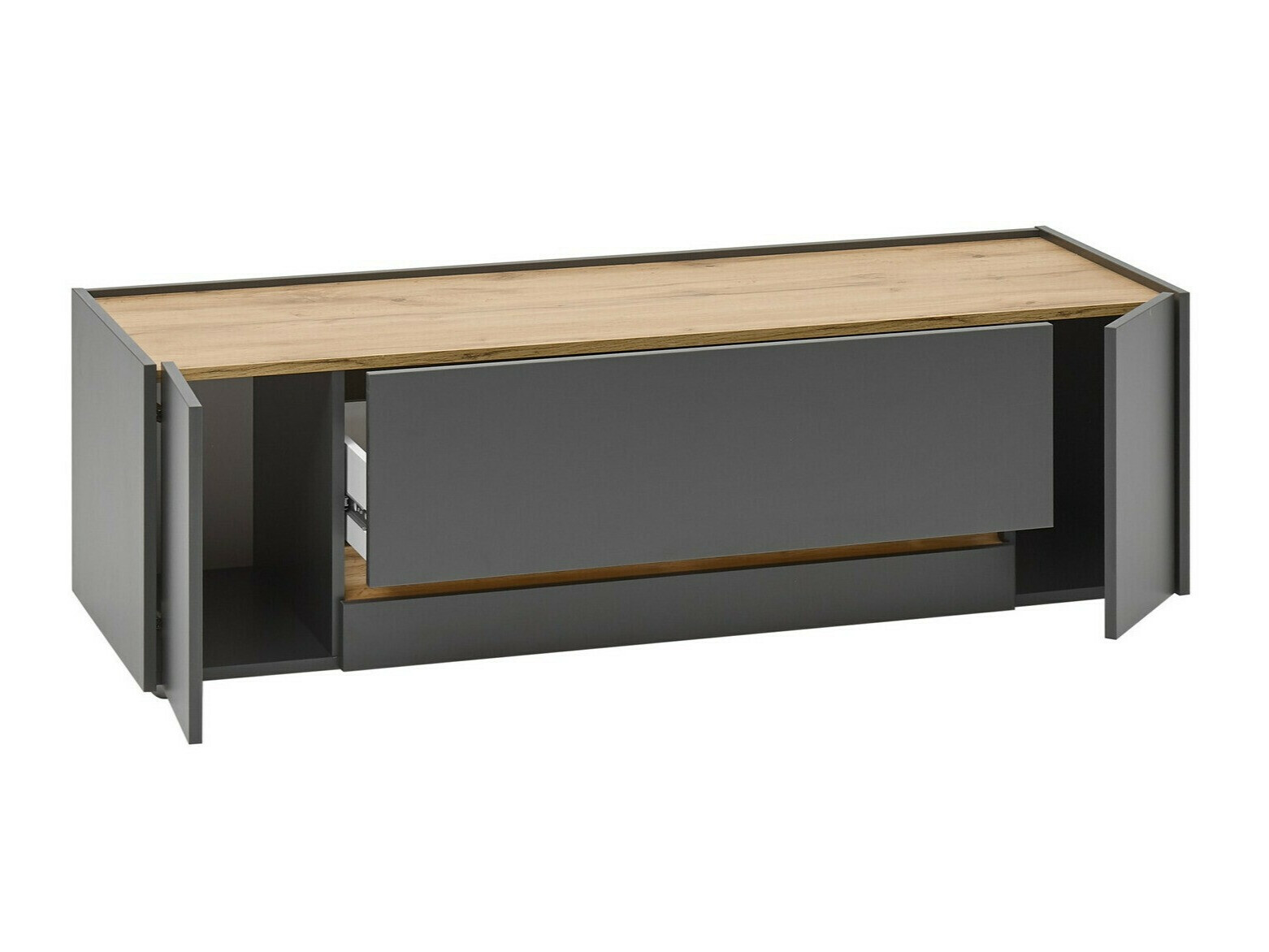 Wohnzimmer-Sets Elbsori 128 (Anthrazit + Wotan Eiche)