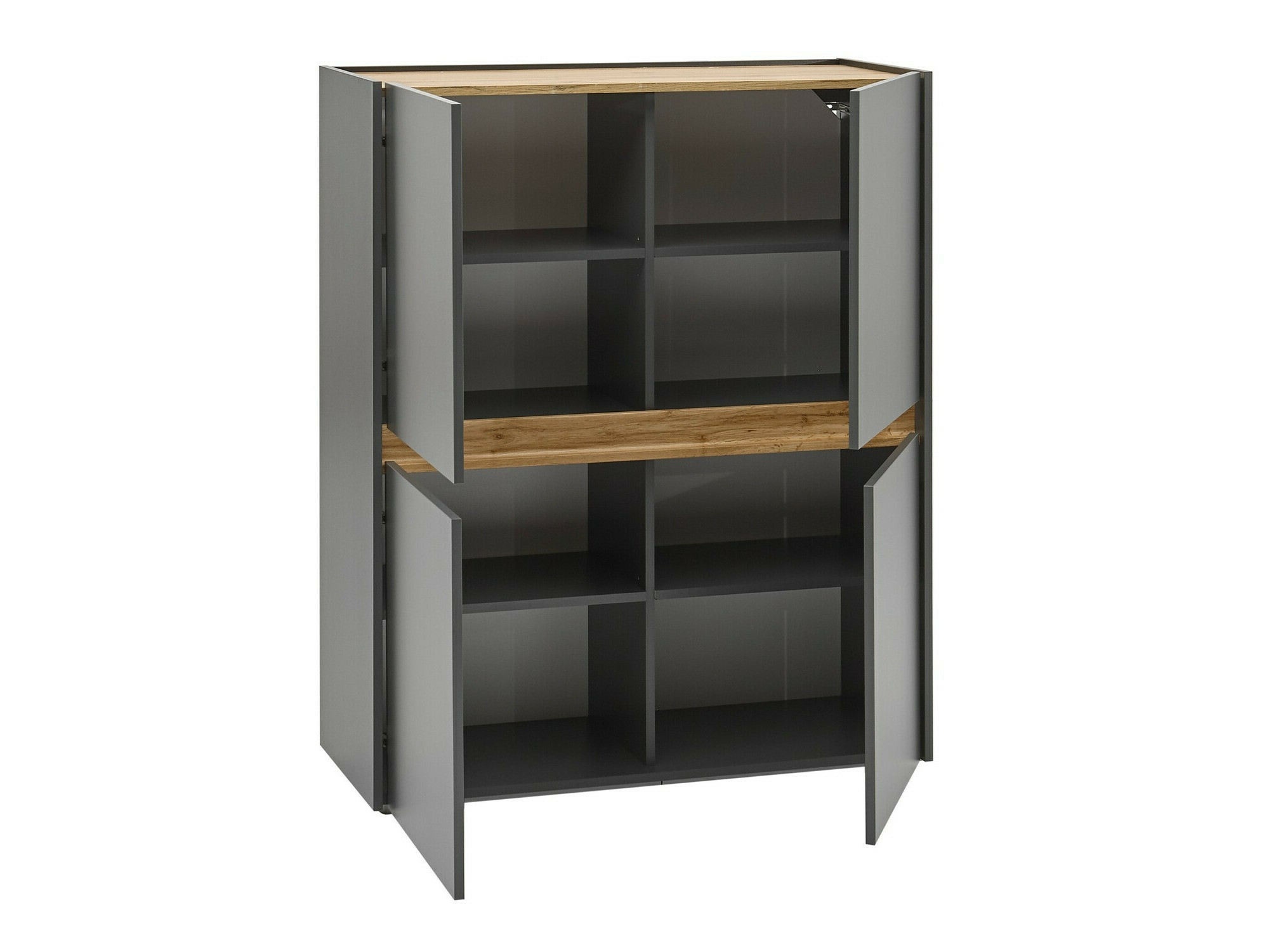 Wohnzimmer-Sets Elbsori 131 (Anthrazit + Wotan Eiche)