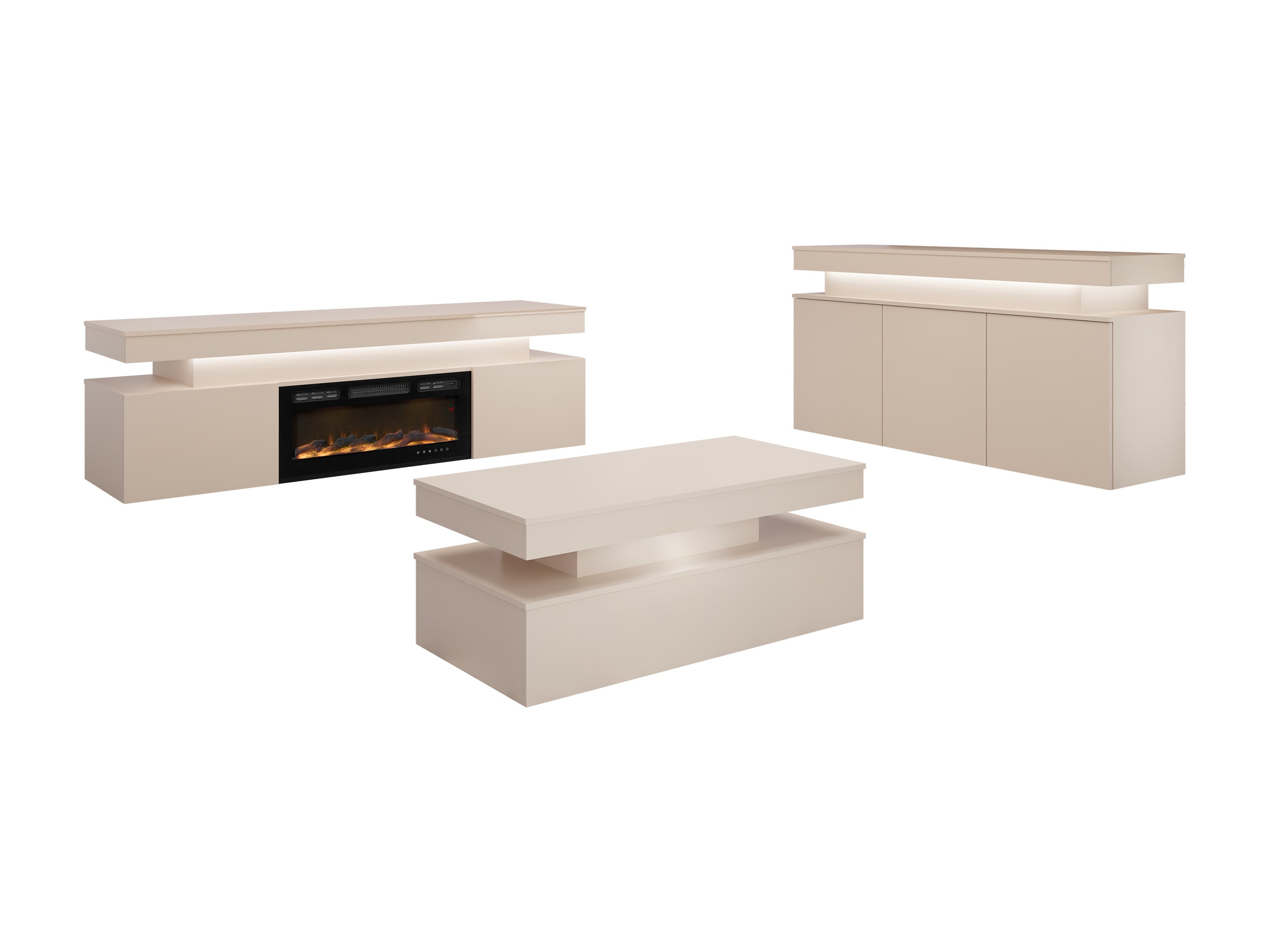 Wohnzimmer-Sets Monfero 106 (Hellbraun)