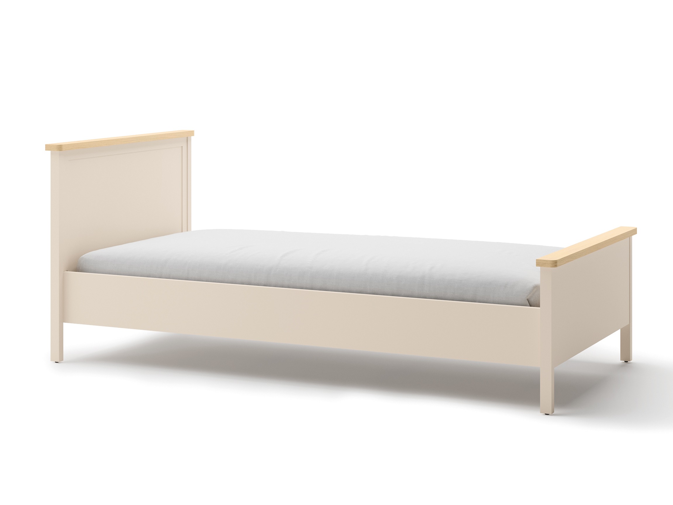 Bett Romelbo 148 (Beige + Eichenholzoptik)