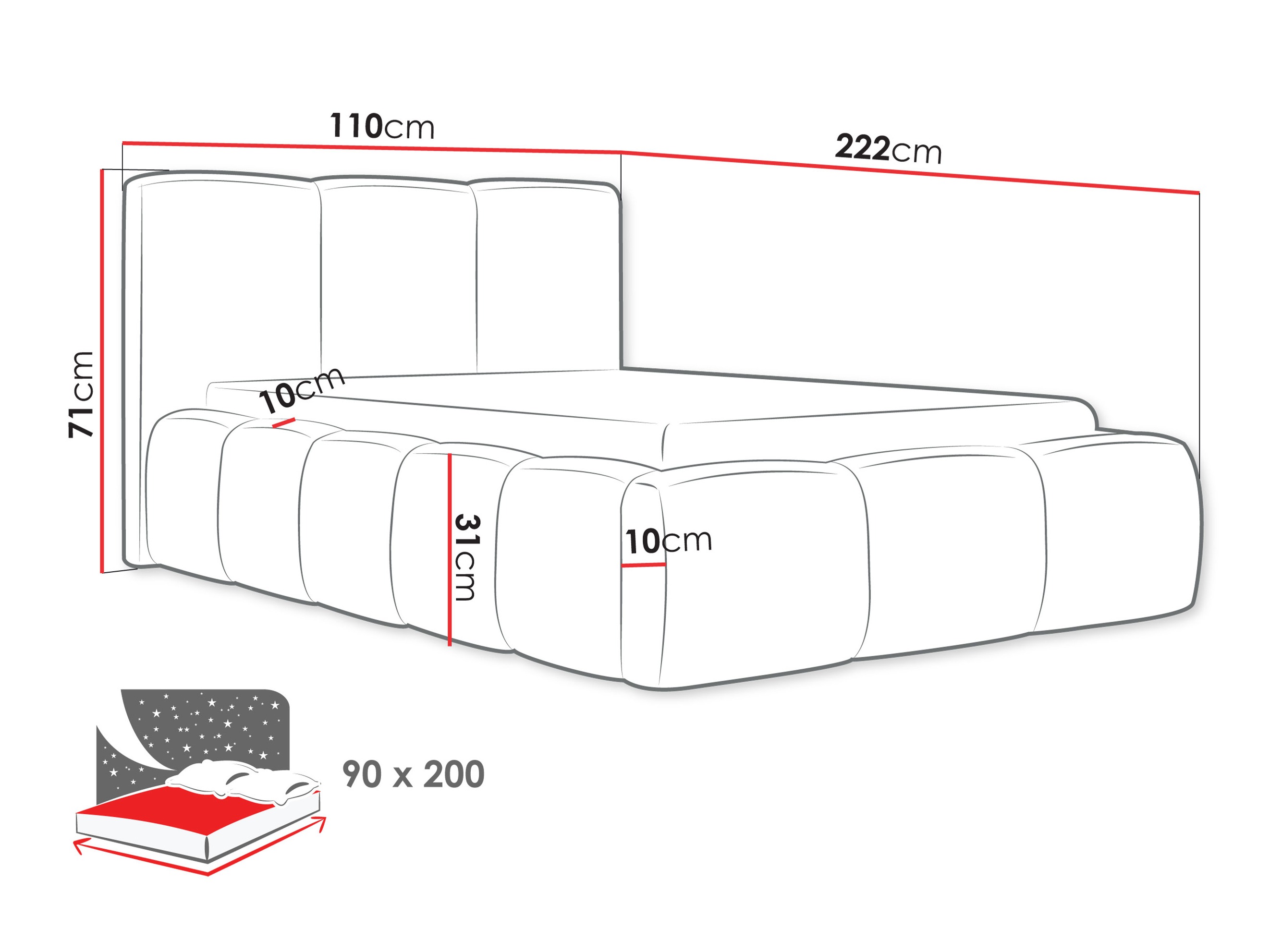 Bett TrendyNest Vulpora II (Abriamo 04)