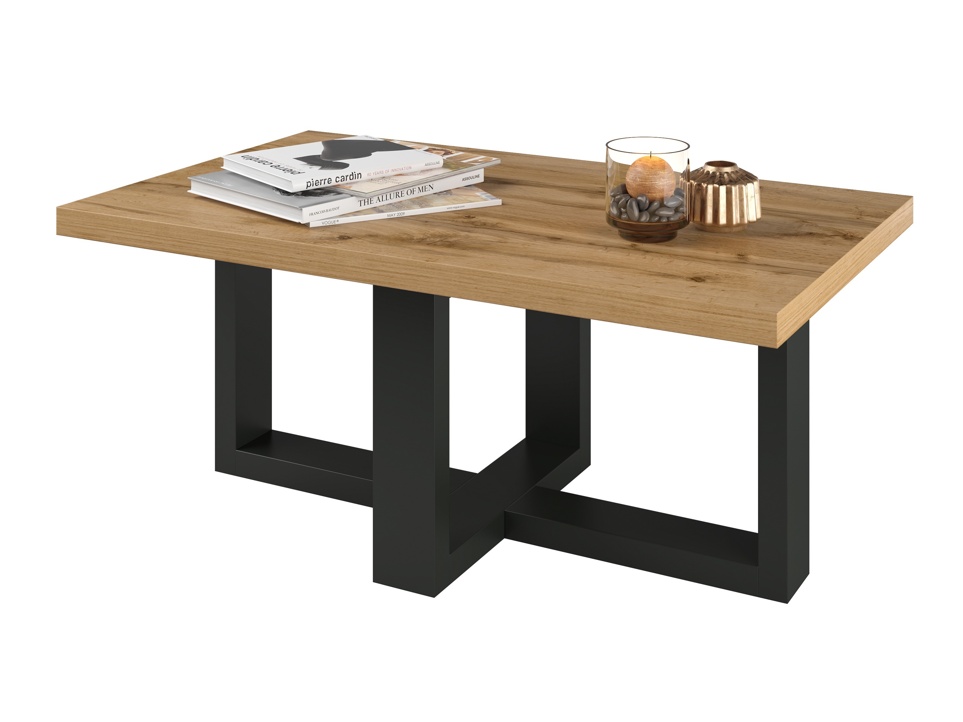 Couchtisch Austin 317 (Schwarz + Wotan Eiche)